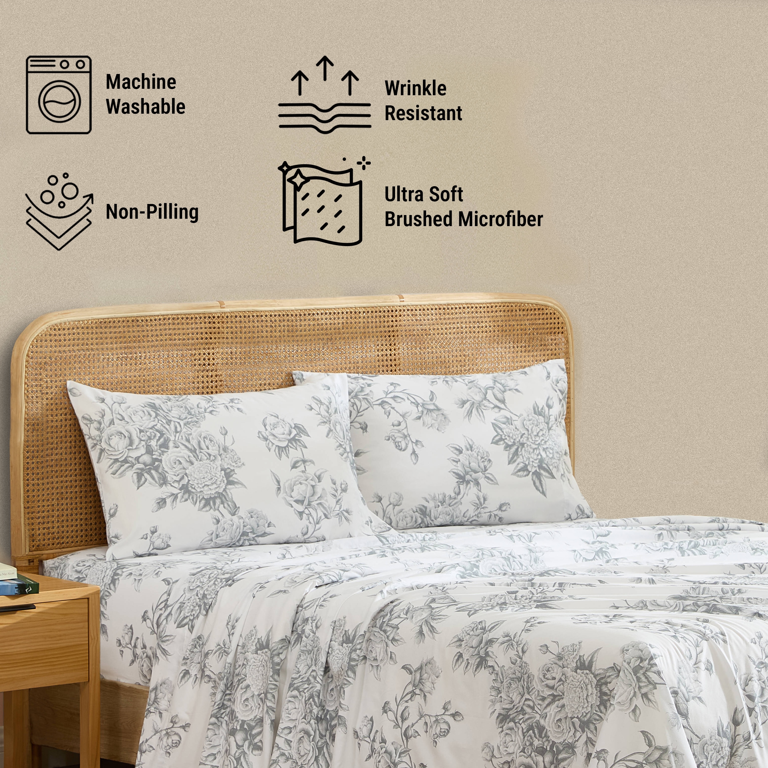 HLC.me RSETOIL-GRY-TWN Sheet-Sets - View #4