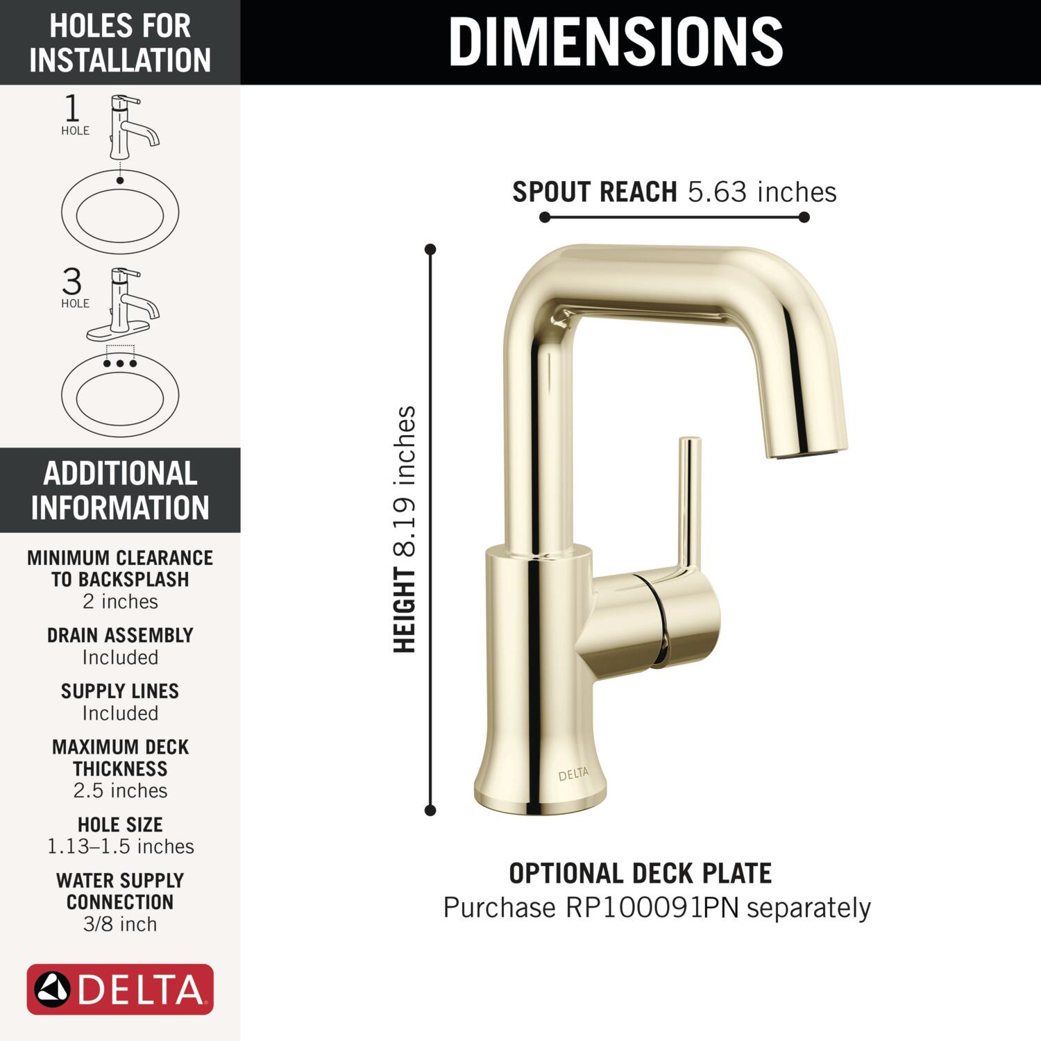 Delta 554HAR-PN-DST Lavatory-Faucets - View #5