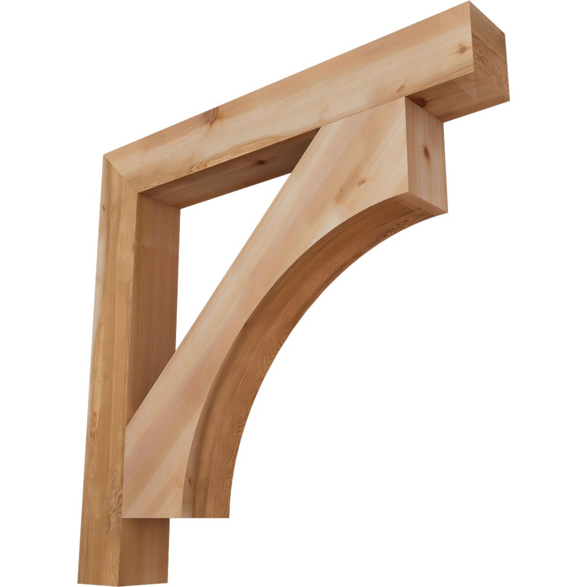 Ekena Millwork BKT06X44X44WTL05SWR Westlake block smooth 5-1/2-in x 44-in x 44-in Western red cedar Brown Wood Standard bracket