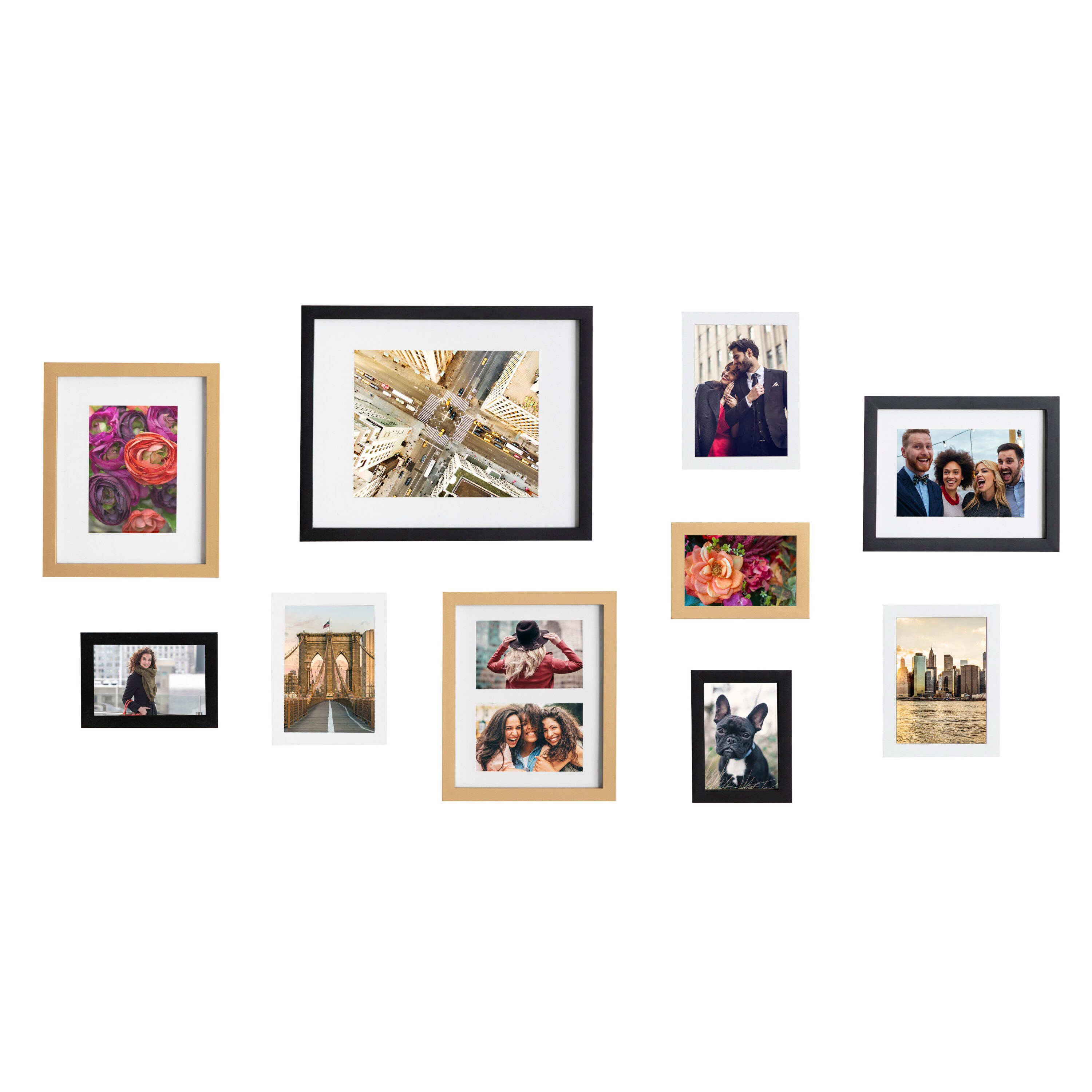 Kate and Laurel Multi/Gold Wood Picture Frame (11-in x 14-in) in the  Picture Frames department at