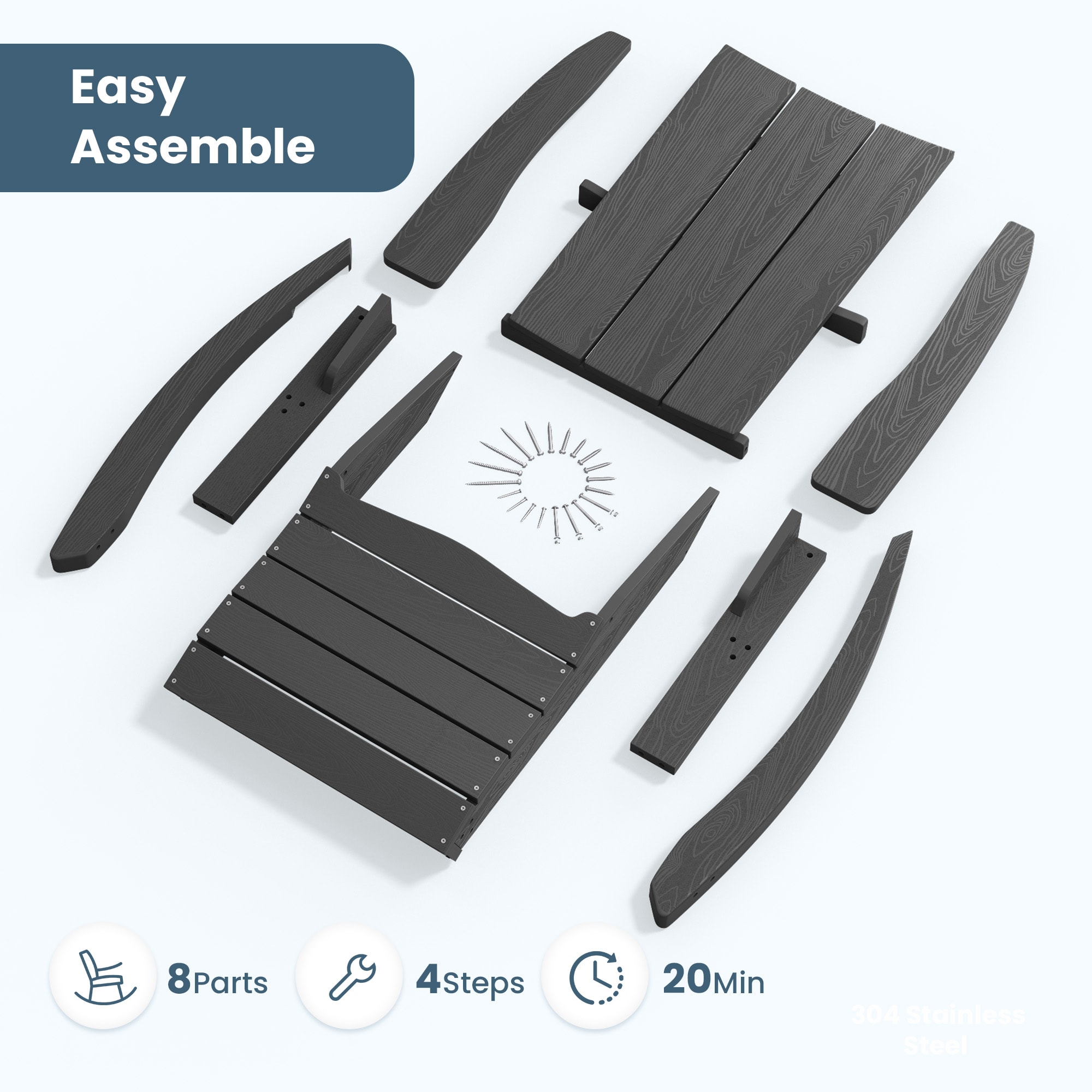 JEAREY HQYYY-PE-GY Patio-Chairs - View #4