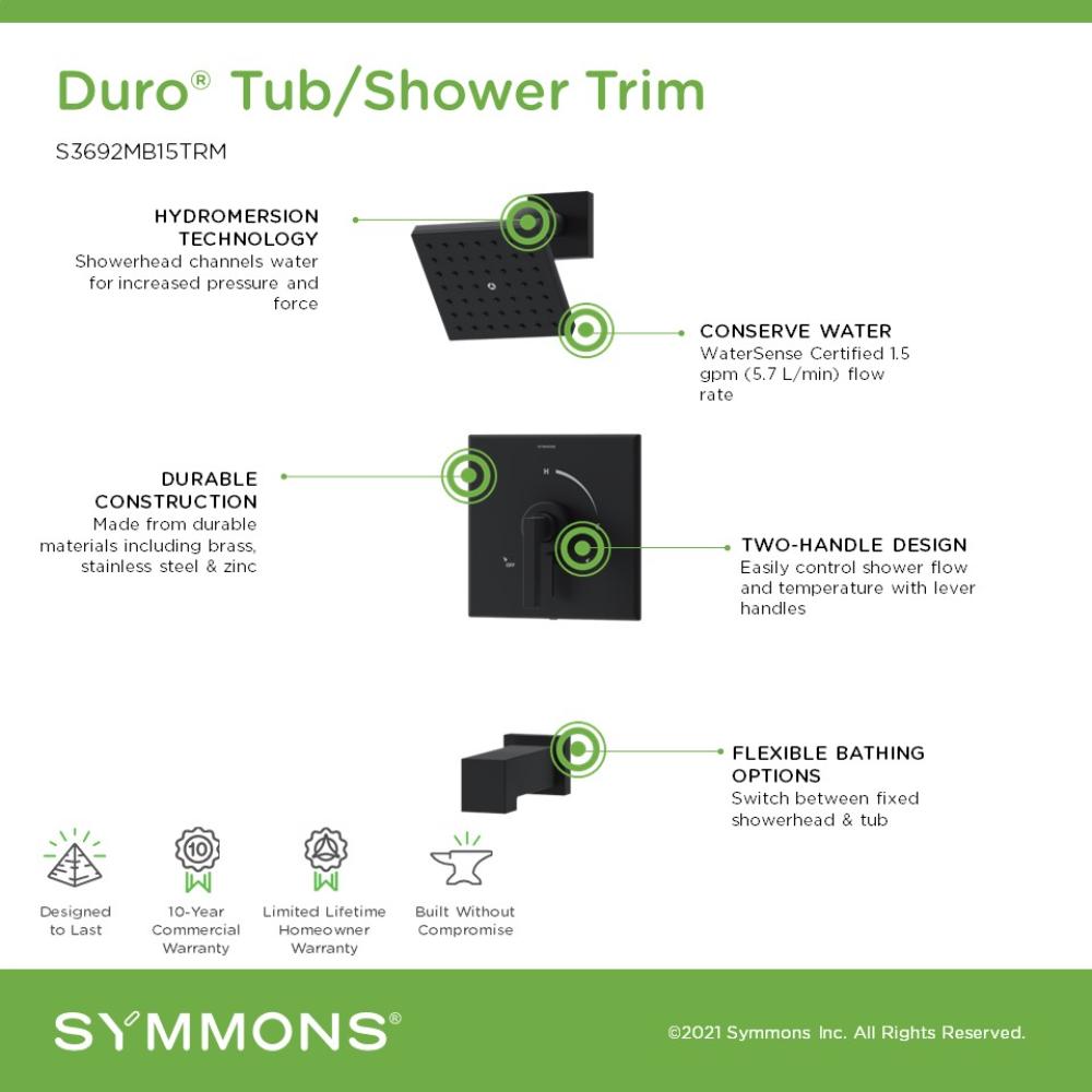 Symmons S3692MB15TRM Tub-Shower-Faucets - View #3