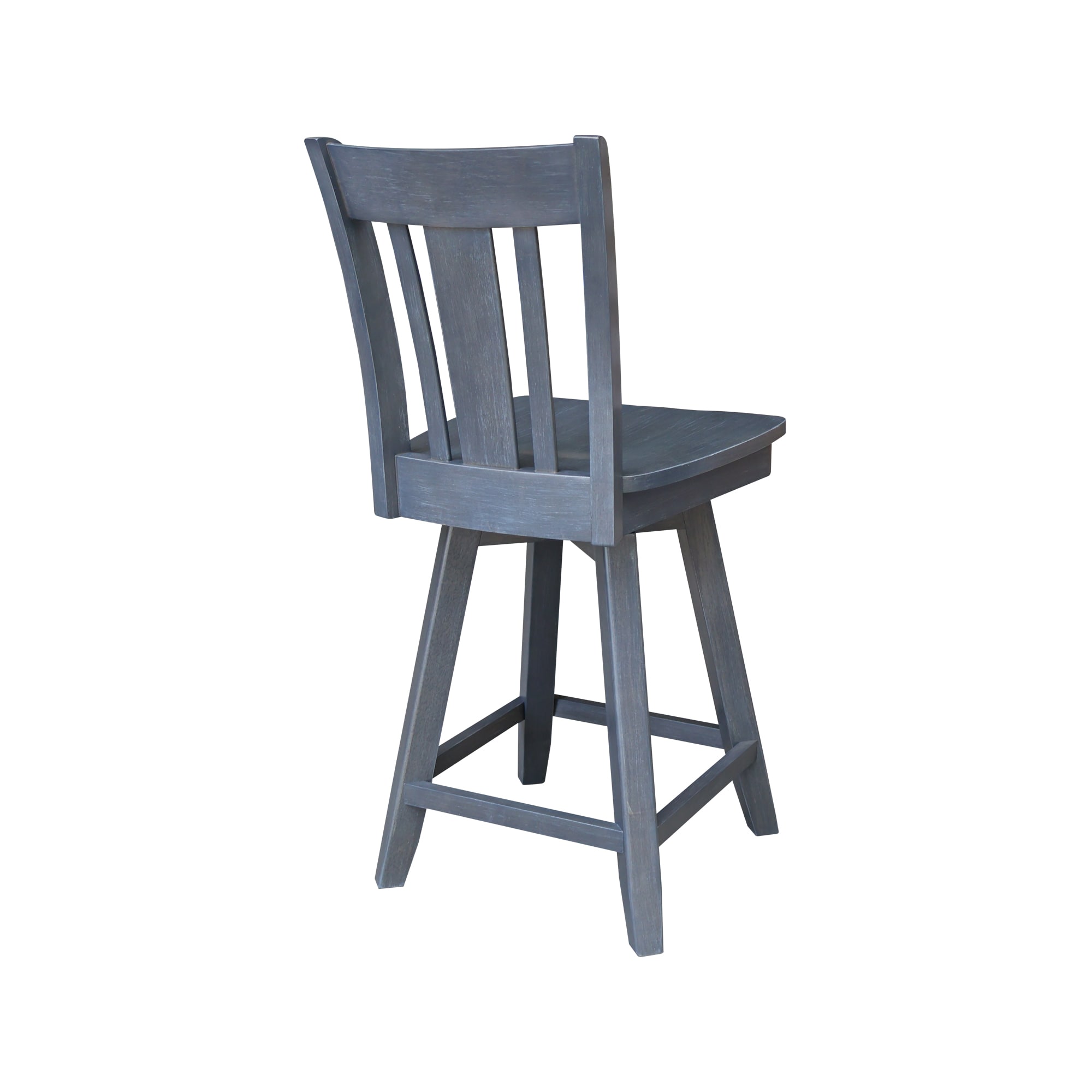 Heather Gray Solid Wood Swivel Counter Height Stool