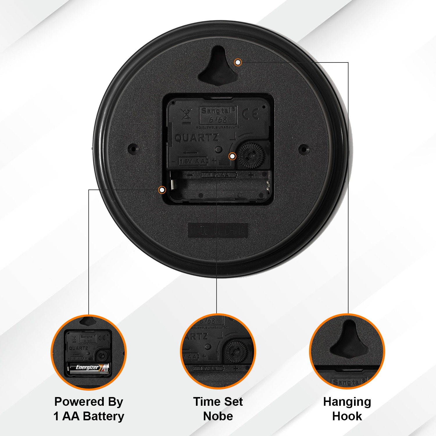 Clockswise QI004966.BK Indoor-Outdoor-Clocks - View #6