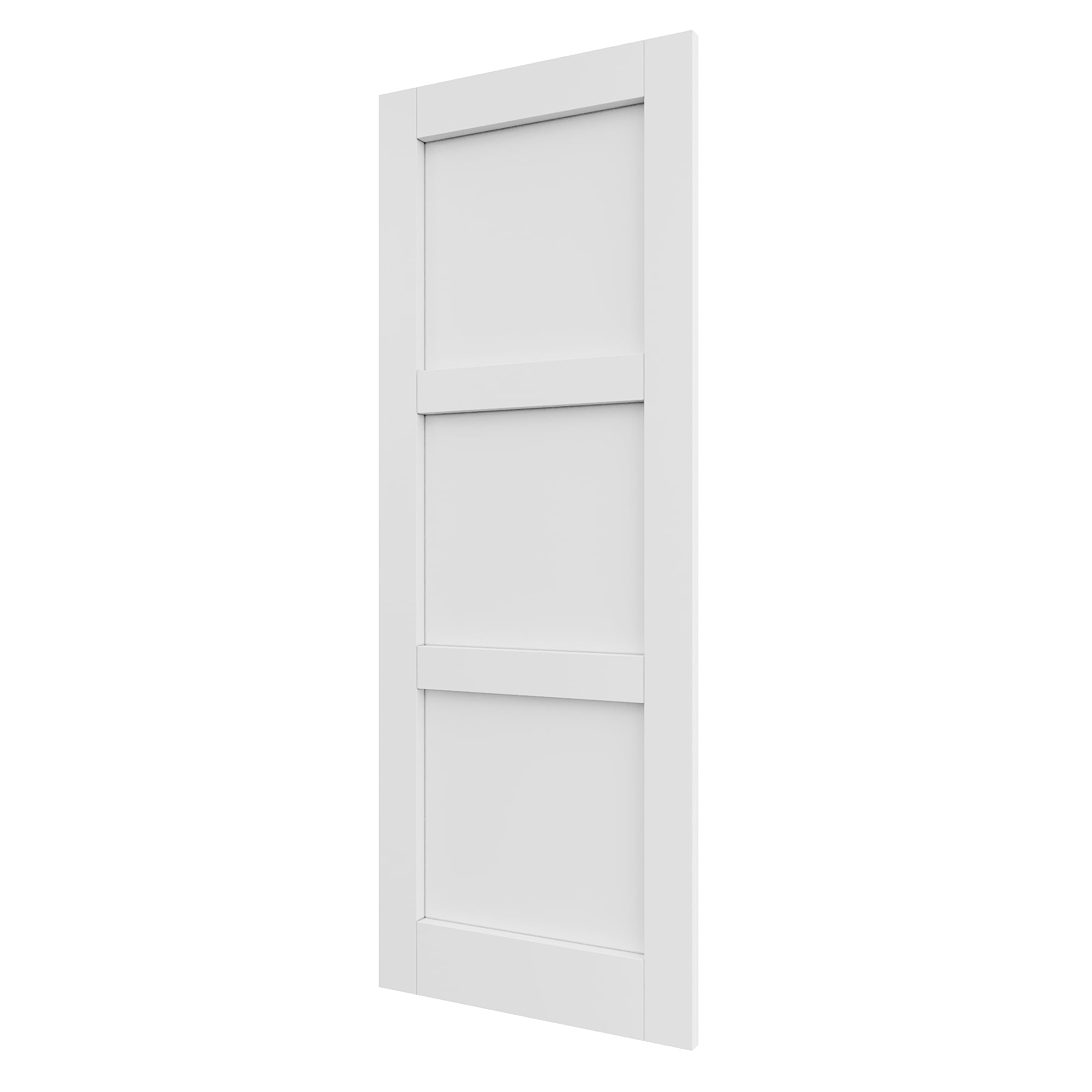 JUJUBON IN-SLABFM-SGXB-28 Traditional  28-in x 80-in White 3-panel square Smooth Solid core Prefinished MDF Slab Door