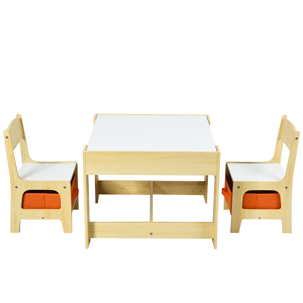 CASAINC WF-HYSN-5584NA White Rectangular Kid's Play Table (Set Of 2 Chairs)