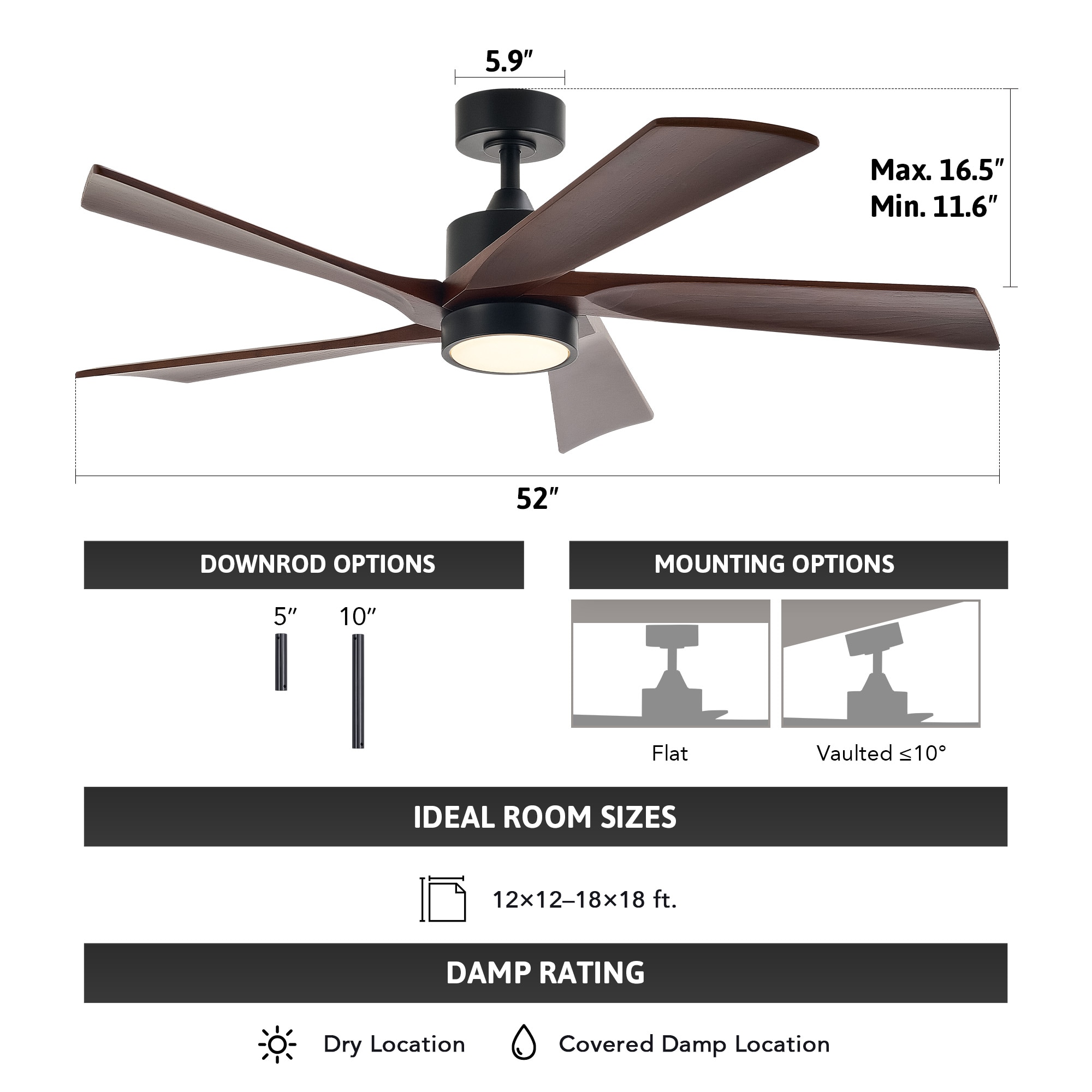 CO-Z CFN-1319-BW Ceiling-Fans - View #10
