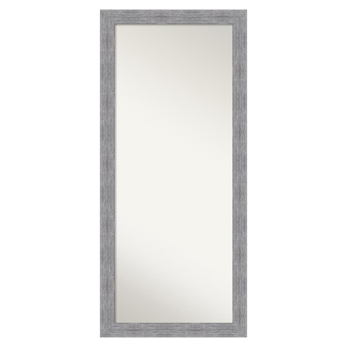 Amanti Art Bark Rustic Grey Frame, Distressed Full Length Floor Mirror