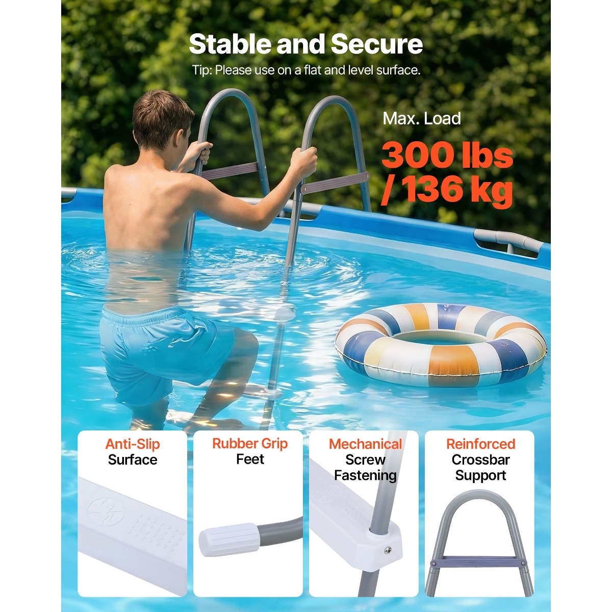 Tooliom D01027R3J82 Above-Ground-Pool-Lad-Steps - View #5