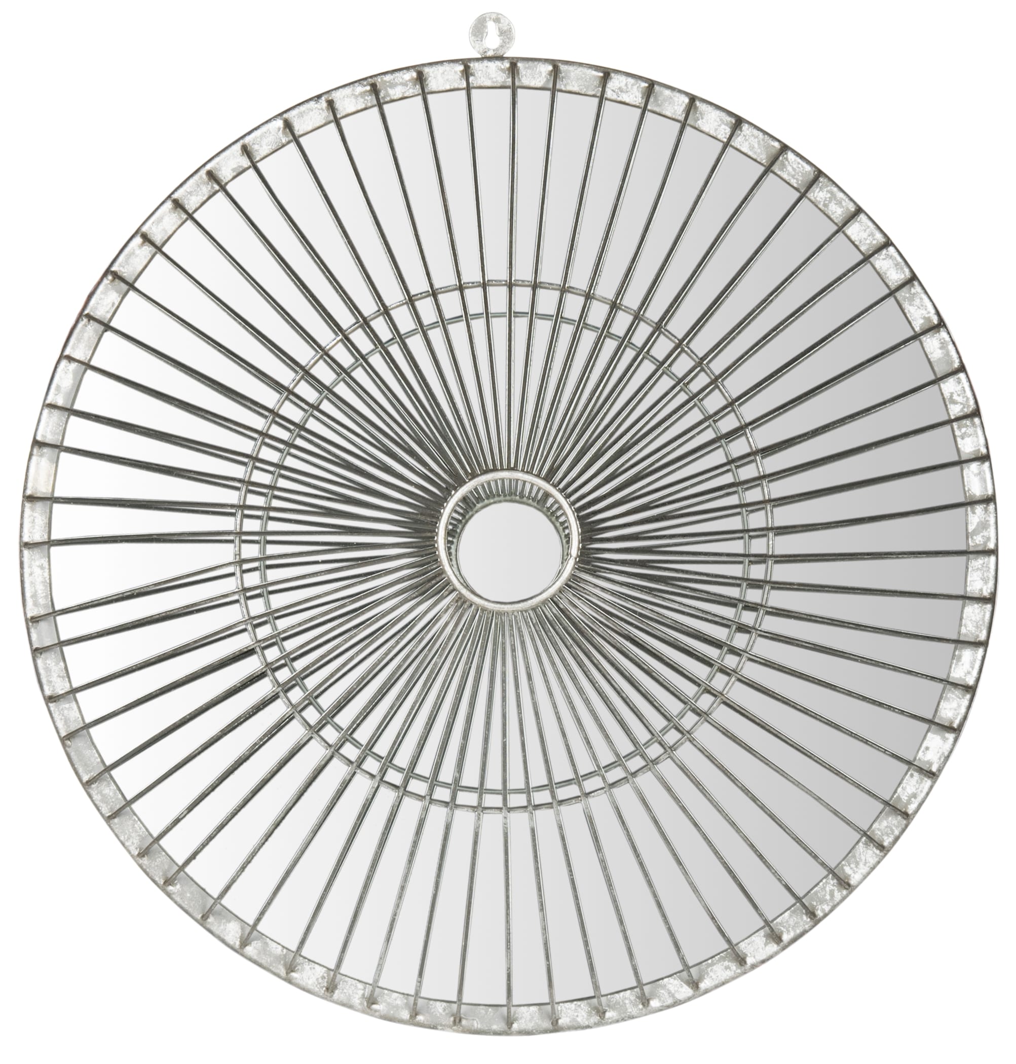 Safavieh MIR4037B Gemini Round 22.0-Inches W x 22.0-Inches H Round Silver Polished Wall Mirror