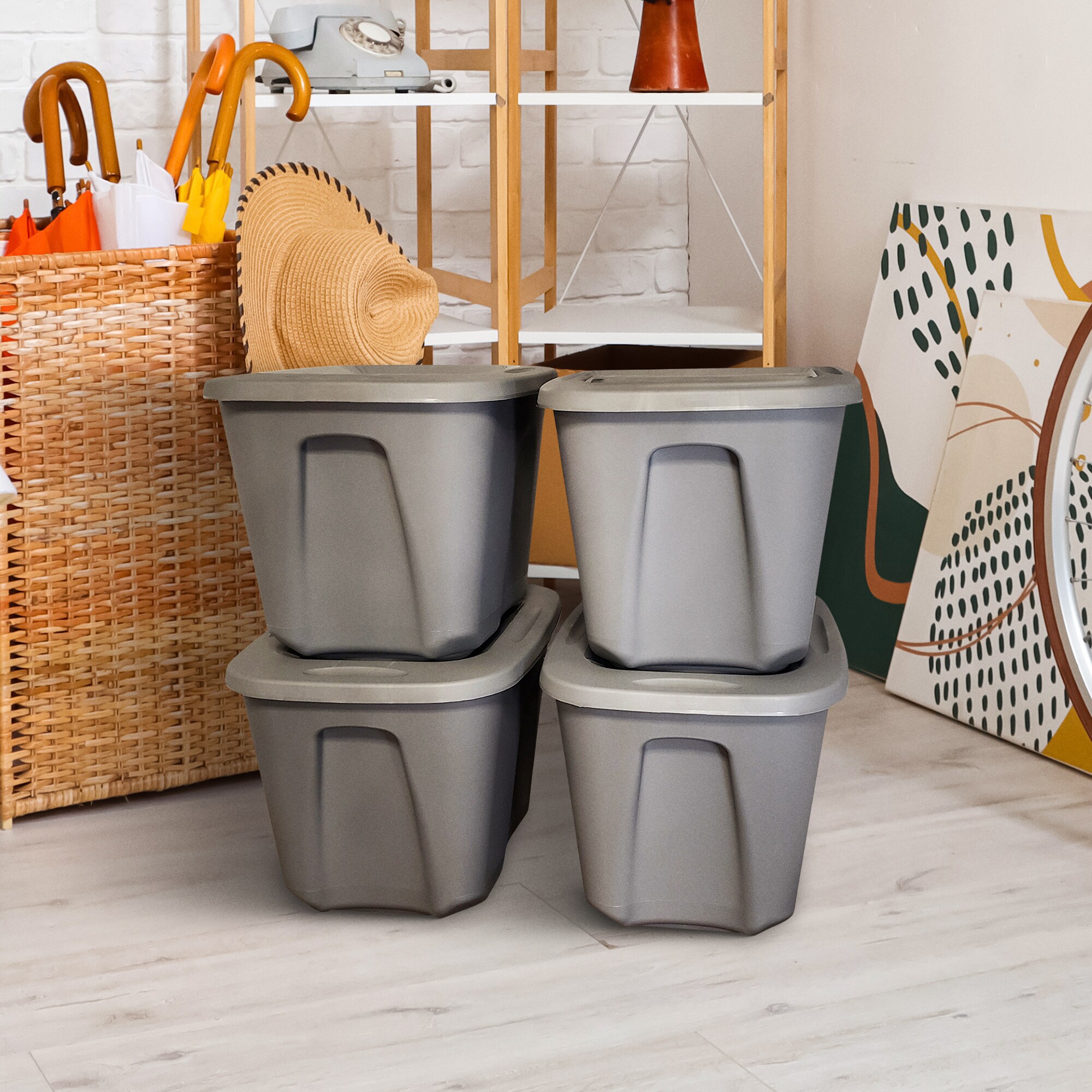 Storage Box Sterilite 40 Gallon Wheeled Industrial Tote Walmart