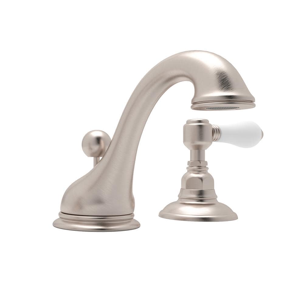 Rohl Tuscan Brass Widespread 2 Handle Bathroom Sink Faucet With Drain   09246944 