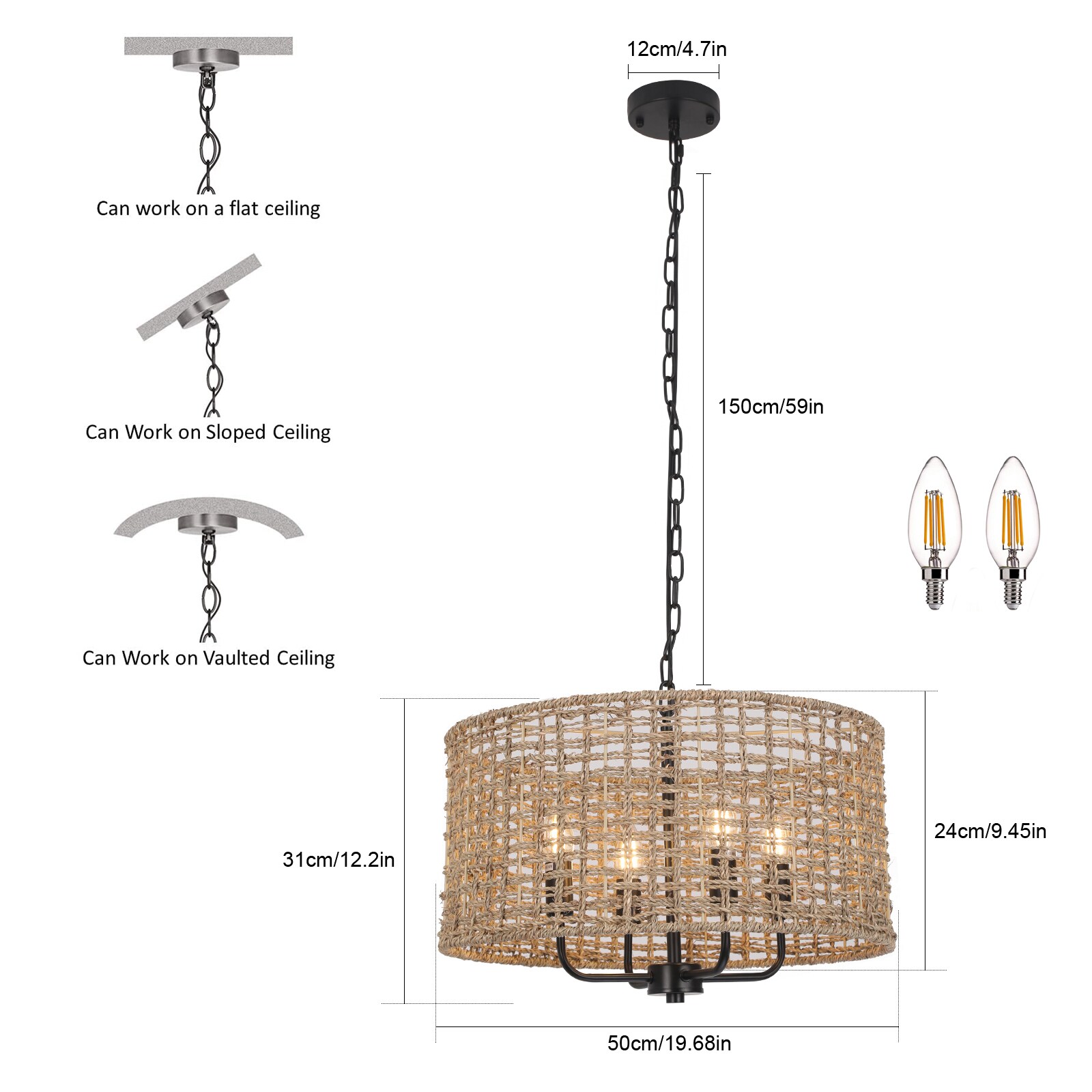 Oukaning JZUCK5K7NSHCX Pendant-Lights - View #4