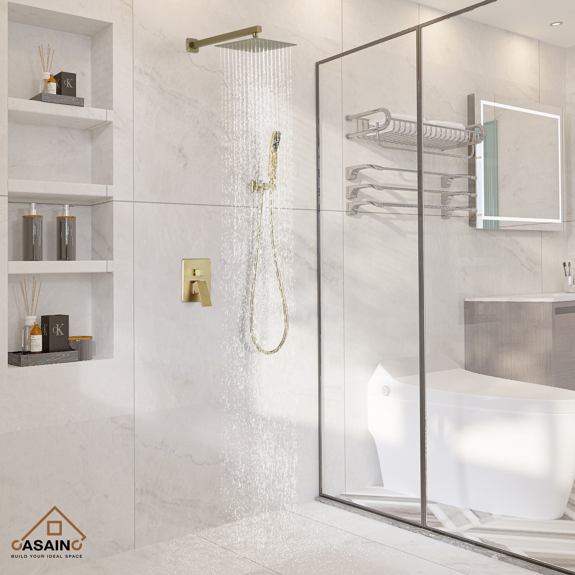 CASAINC CS3502-10BG Showerhead-Bar-Panels - View #3