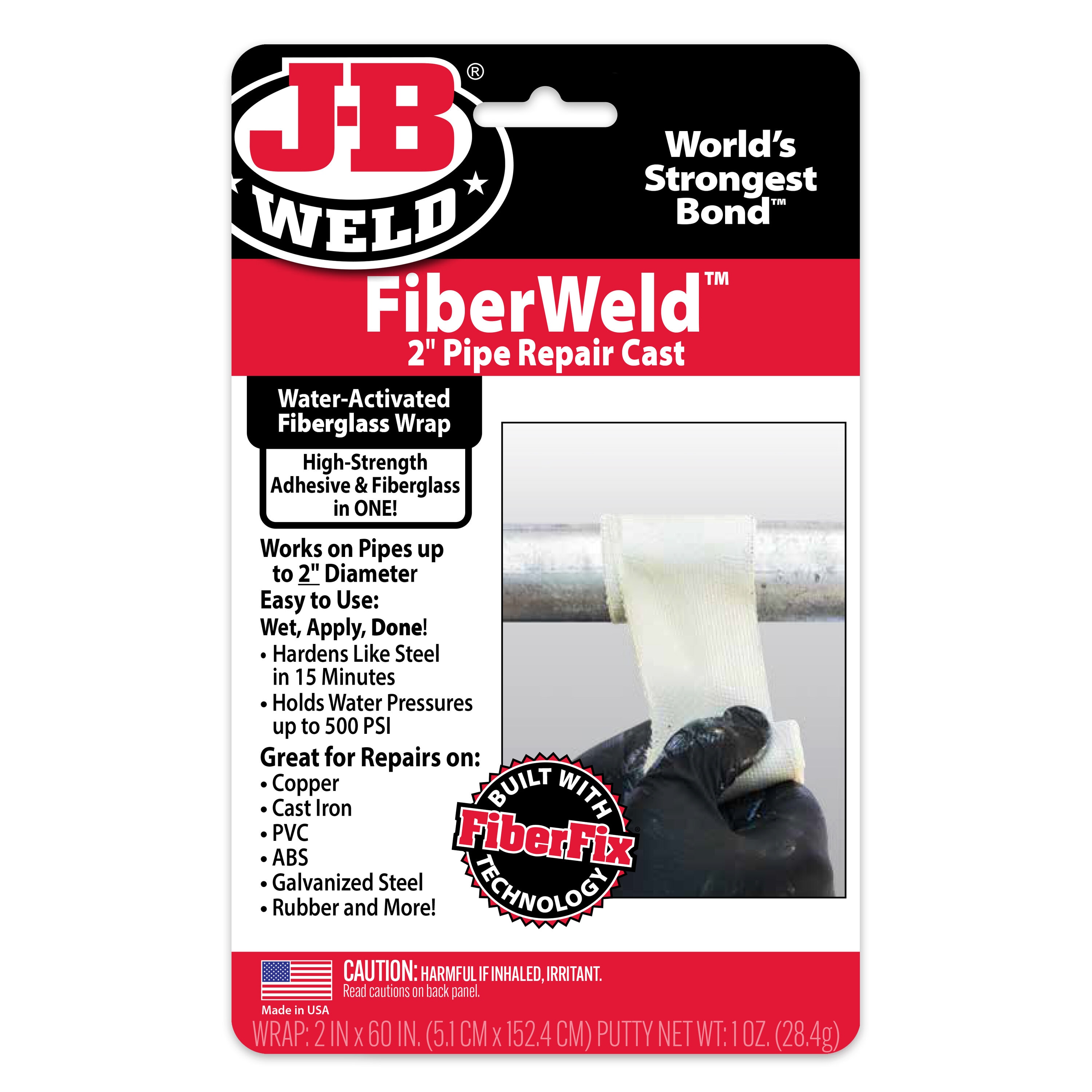 J-B WELD White Pipe Wrap Tape - Interior/Exterior Use - Easy to Apply -  Includes 2-in x 60-in Wrap, Gloves, Epoxy Putty - Holds Household Water  Pressures in the Pipe Wrap Tape
