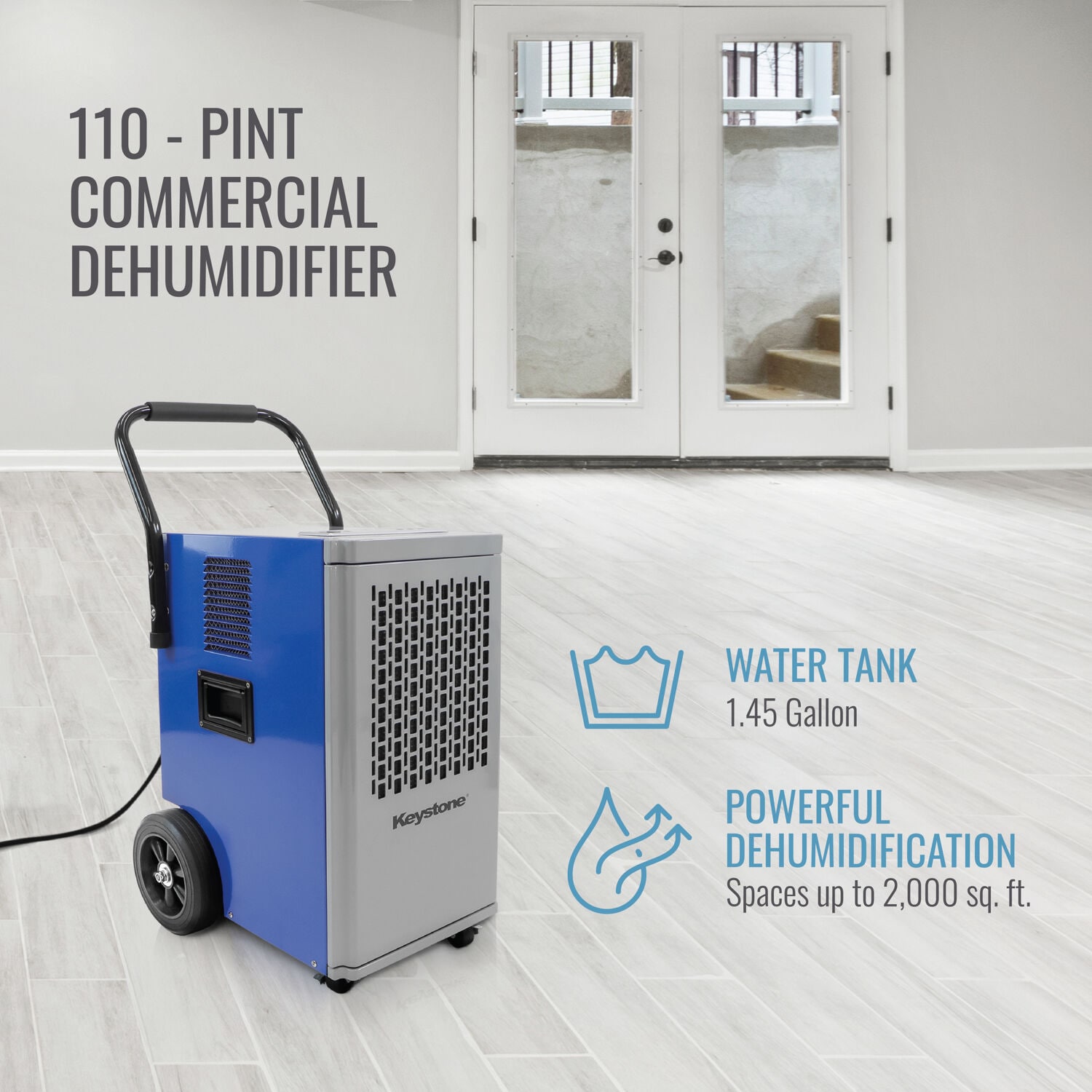 Keystone 110-Pint 3-Speed Dehumidifier (For Rooms 1501- 3000sq ft) KSTAD110PD Sansujyuku sansujyuku.com