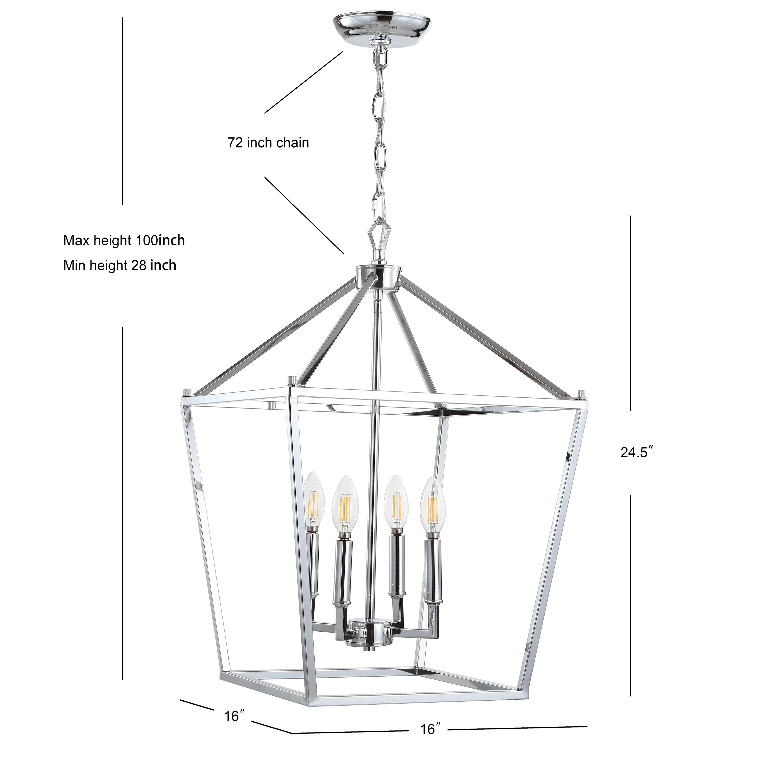 polished chrome lantern pendant light