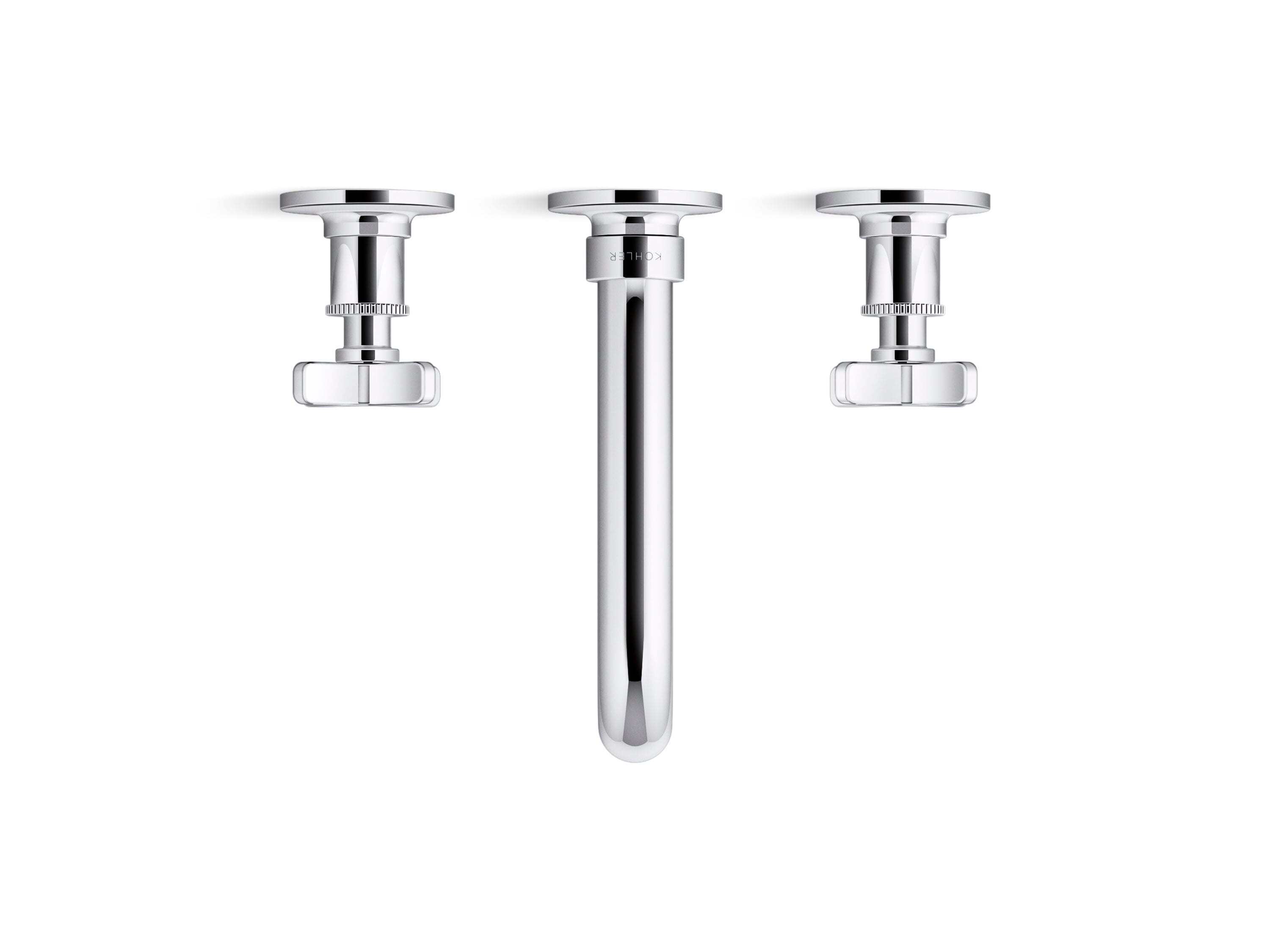 Polished Chrome Wall-Mount Bath Faucet with Cross Handles