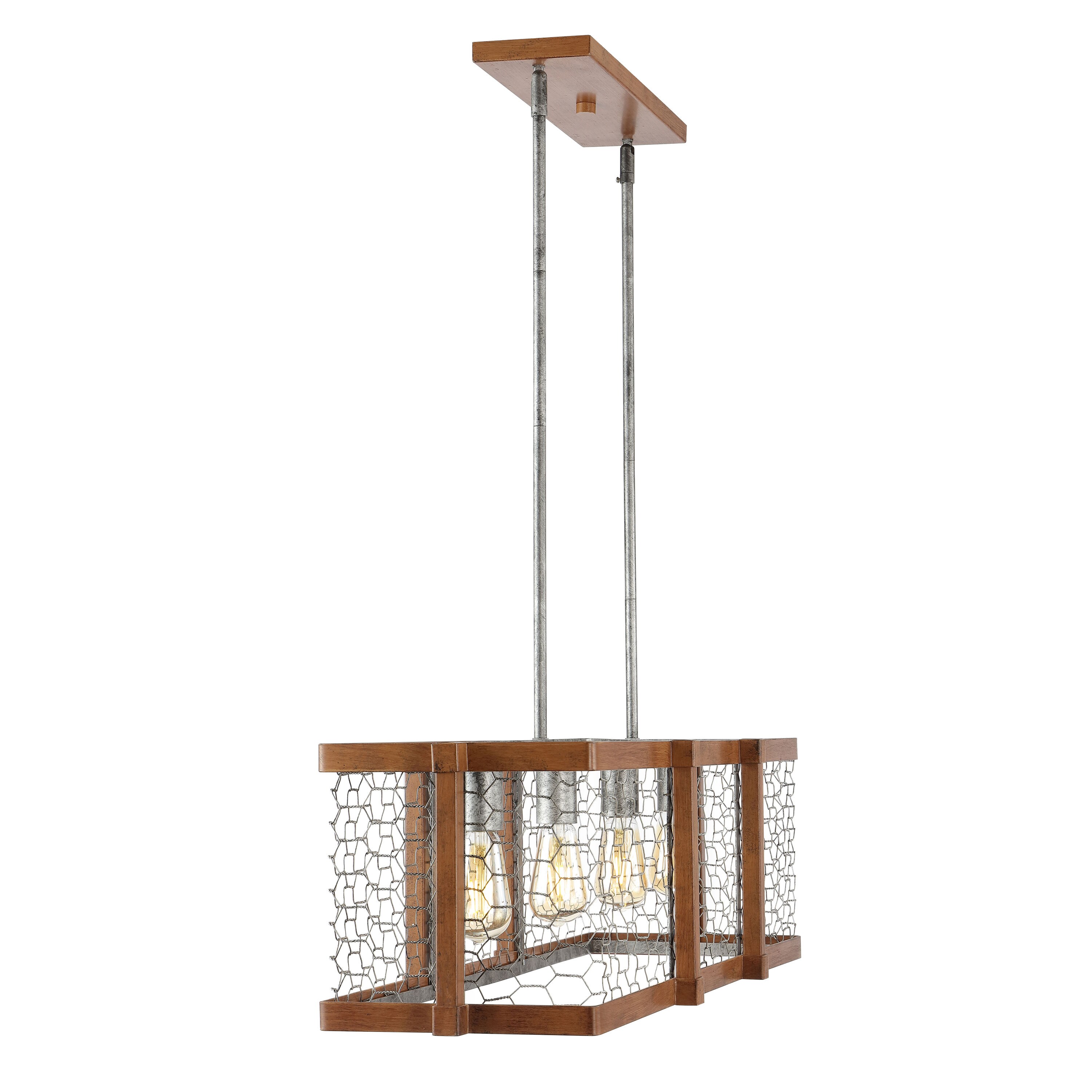 Gaines 34.5" Antique Brown Iron LED Farmhouse Pendant