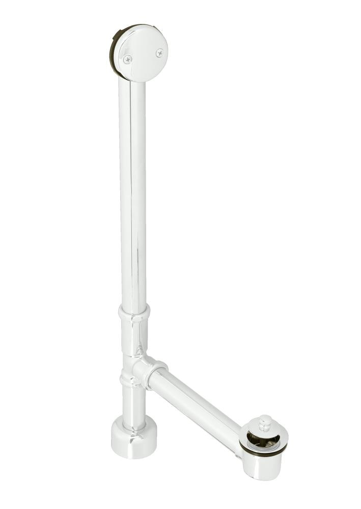 WESTBRASS D3221K-50 Bath Waste and Overflow Twist and Close- 22" Make-up, 17 Ga. Tubing In Powder Coat White