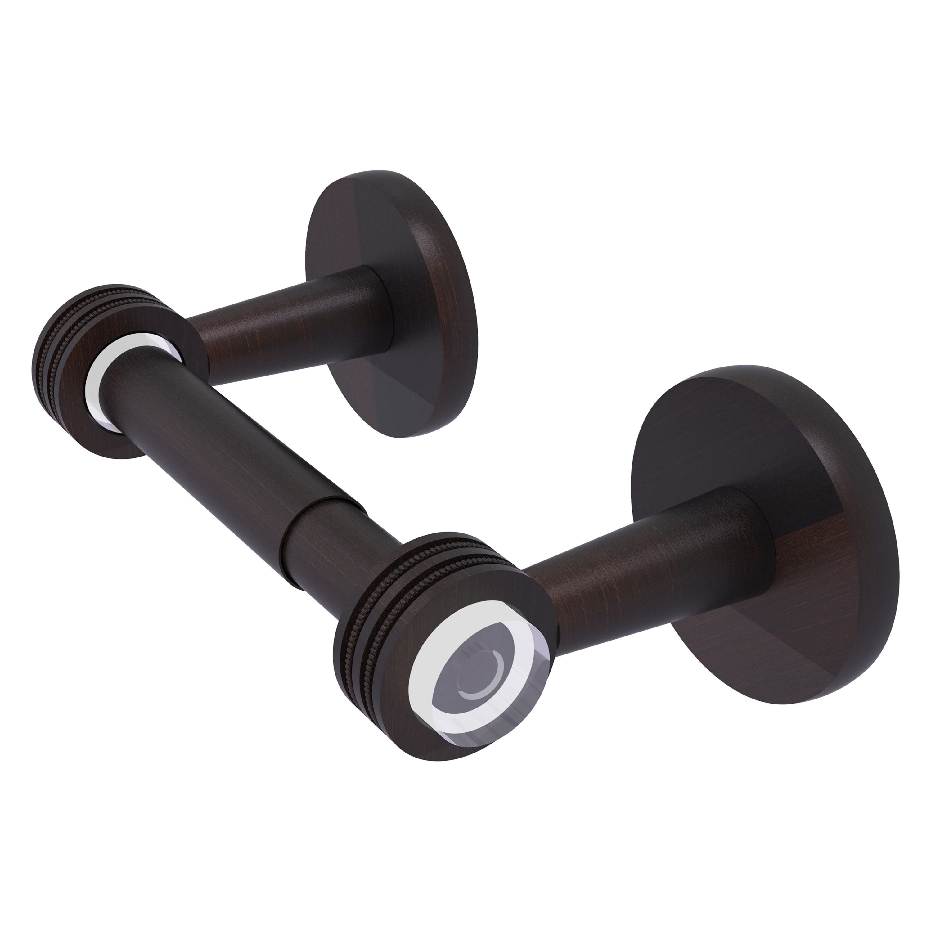Allied Brass CV-24D-VB Clearview Venetian Bronze Wall mount Double post Toilet Paper Holder 1 -Rolls with Storage