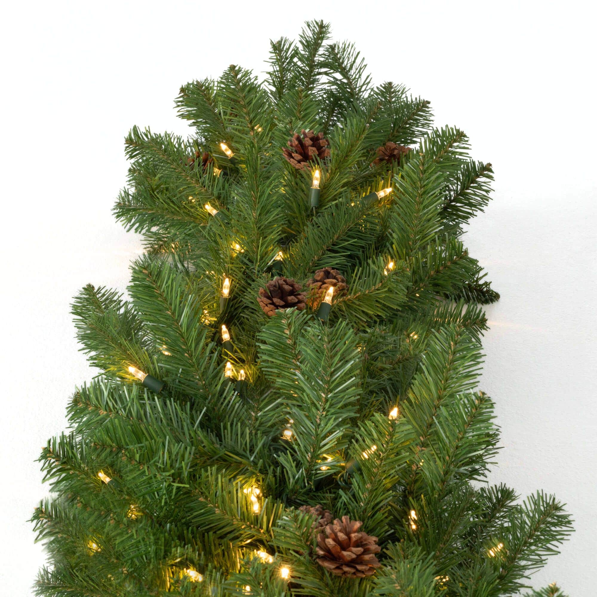Sullivans GD1561 Indoor Pre-lit Electrical outlet 9-Feet Pine Artificial Garland with White LED Lights