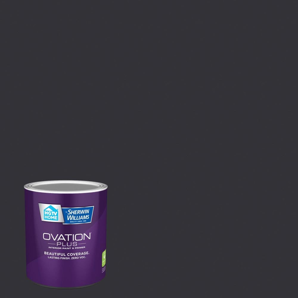 HGTV HOME by Sherwin-Williams HGSW6989-2557200 Ovation Plus Flat Domino HGSW6989 Latex Interior Paint Paint + Primer ( 1-quart )