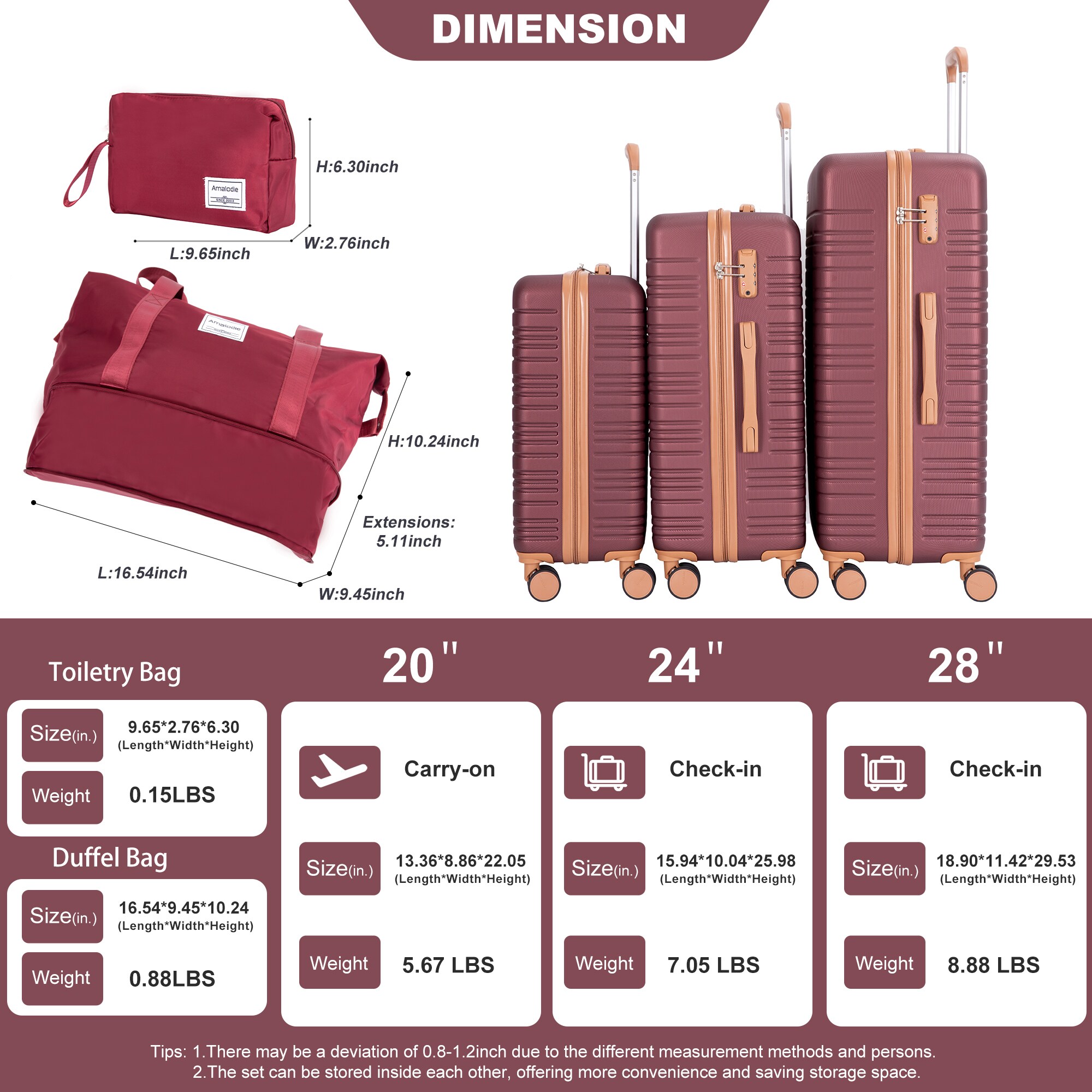 SINOFURN SYD9400003RD Luggage-And-Luggage-Sets - View #2