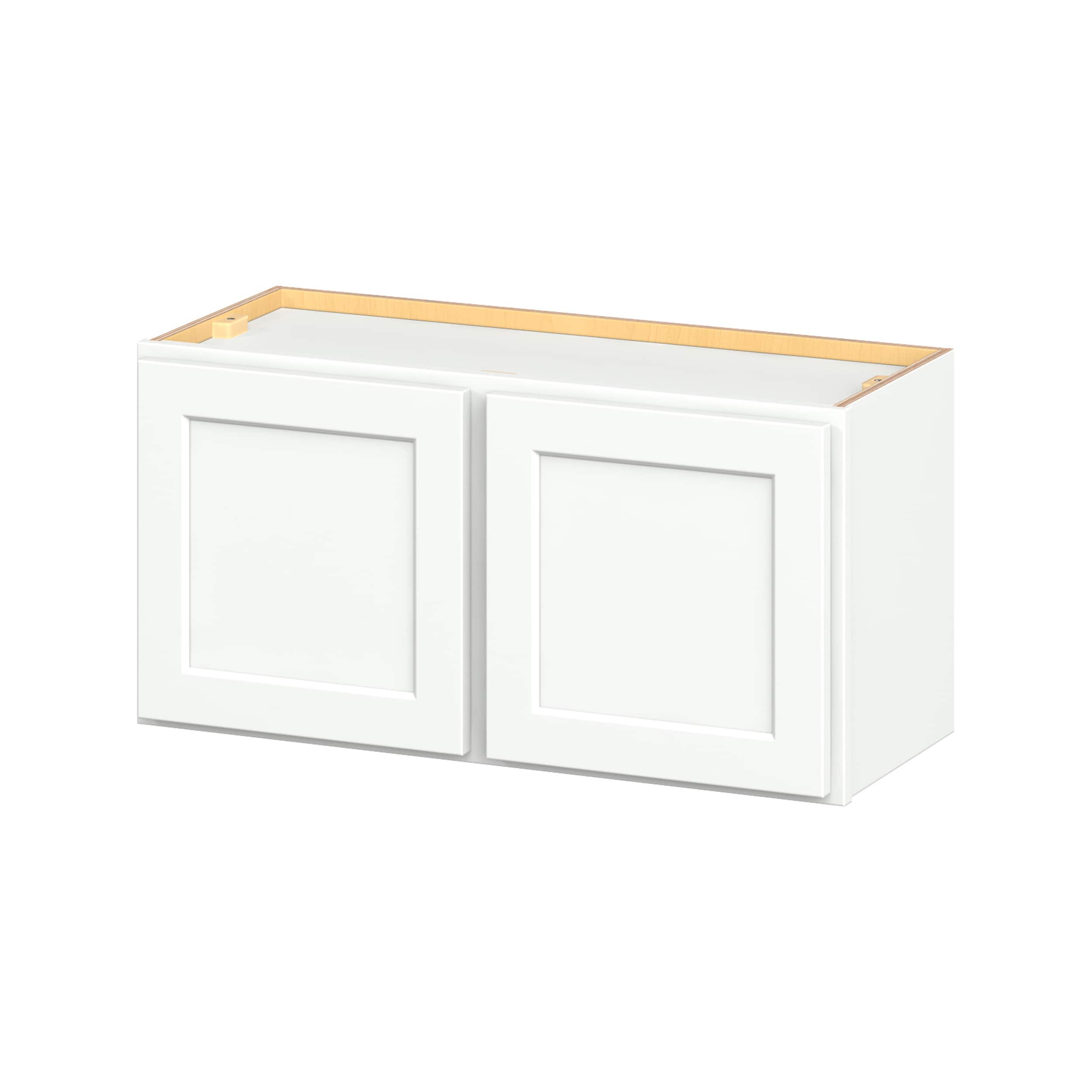 Hugo&Borg W3015-GL PRO Glendale 30-in W x 15-in H x 12-in D Pure White Wall Ready to assemble Plywood Cabinet (Recessed Panel Shaker)