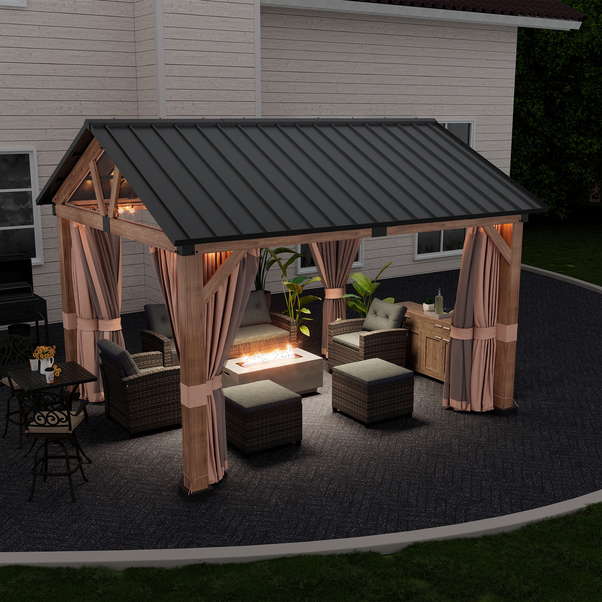Clihome CL-S262GY Wood-Resin-Gazebos - View #6