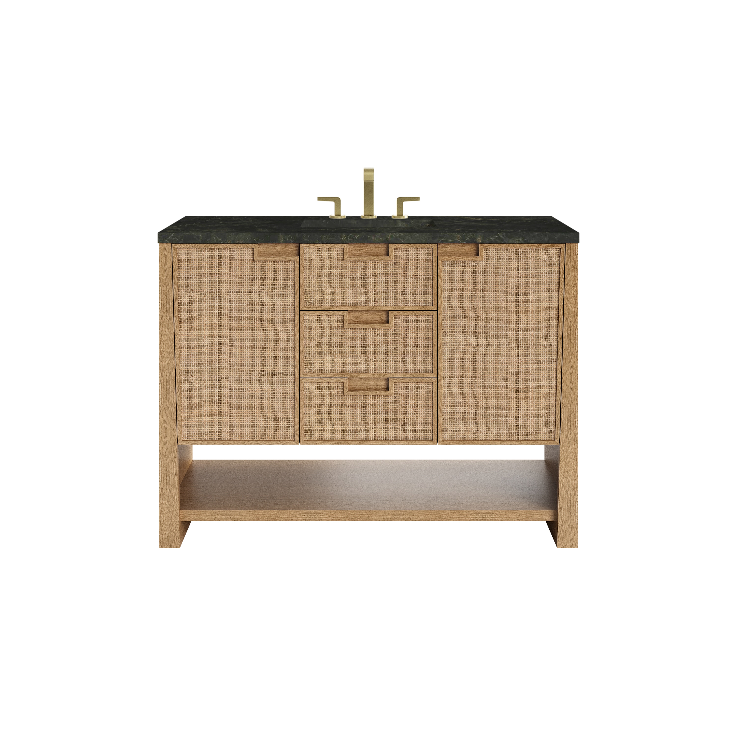 James Martin Vanities Solene 48-in Seaside Oak Undermount Single Sink Bathroom Vanity with Phantome Quartz Top