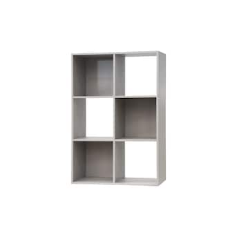 Style Selections 35.88-in H x 24.13-in W x 11.63-in D Gray Stackable Wood Laminate 6 Cube Organizer Lowes.com