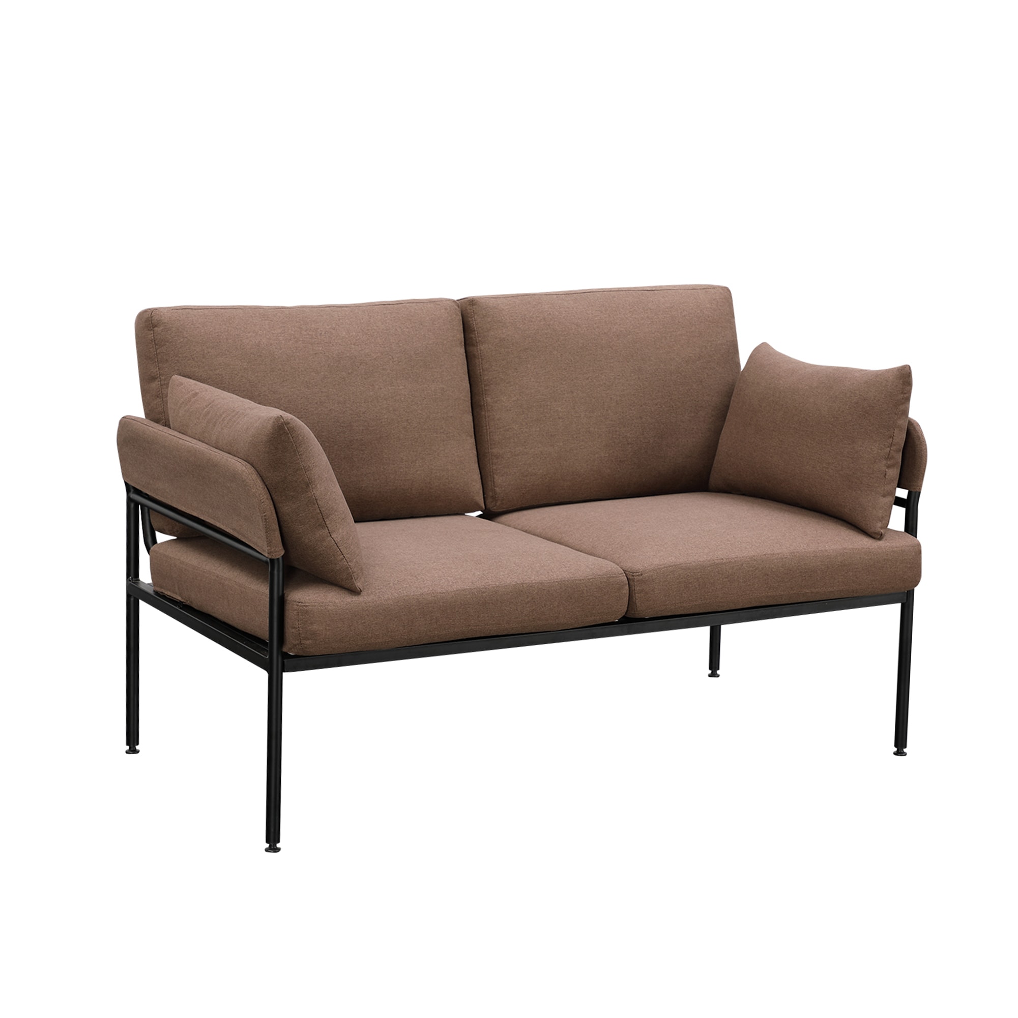 CASAINC SF-XCH11BR Modern brown linen sofa 26-in Modern Brown Cotton Reclining Sofa