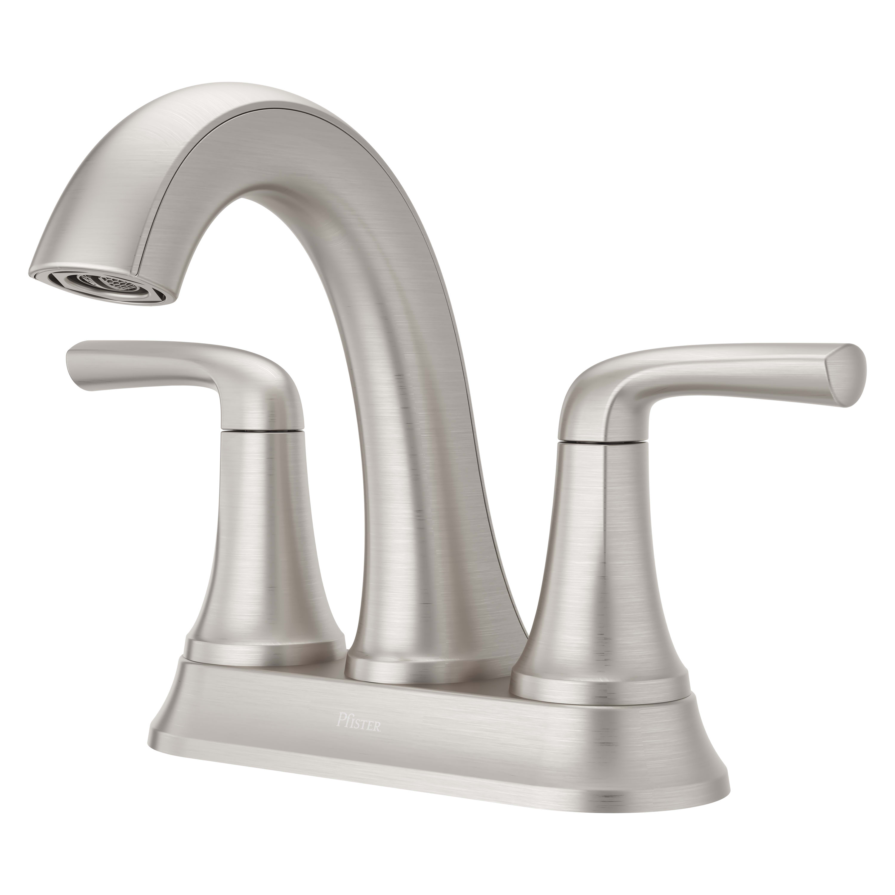 Pfister - McAllen Spot Defense Brushed Nickel 4-in centerset 2-handle WaterSense High-arc Bathroo...