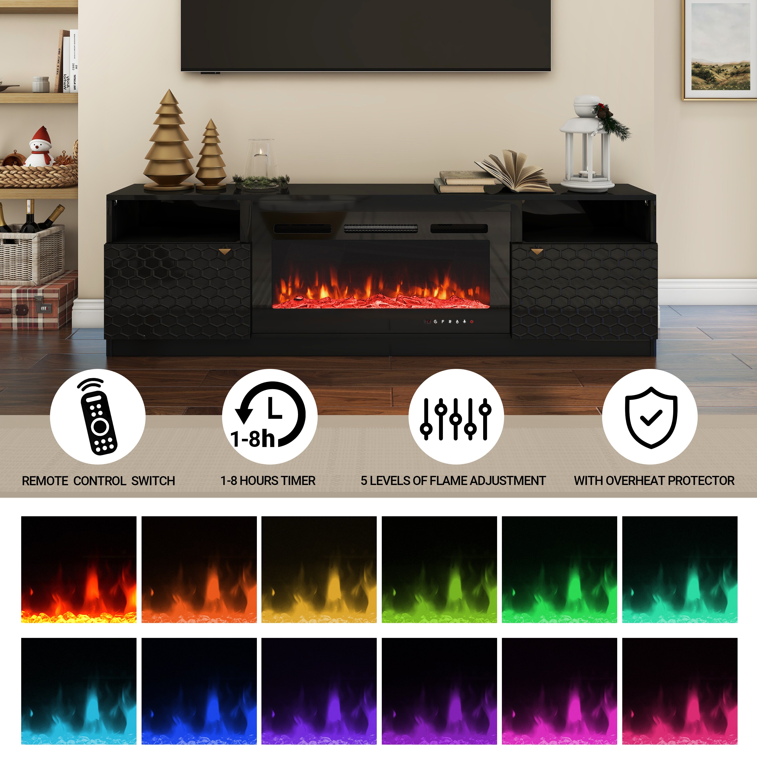 Mondawe MOJHGMA136BK Electric-Fireplaces - View #2