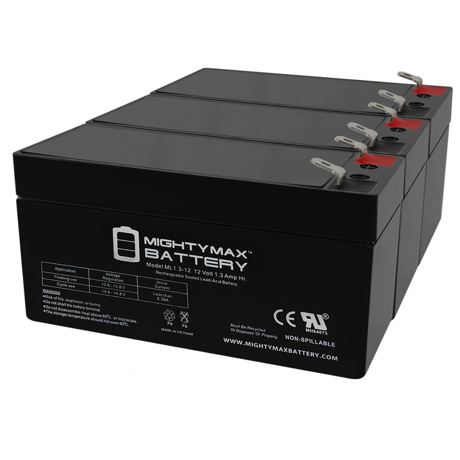 Mighty Max Battery 12V 1.3Ah for Diamec DM12-1.3 Rechargeable Sealed ...