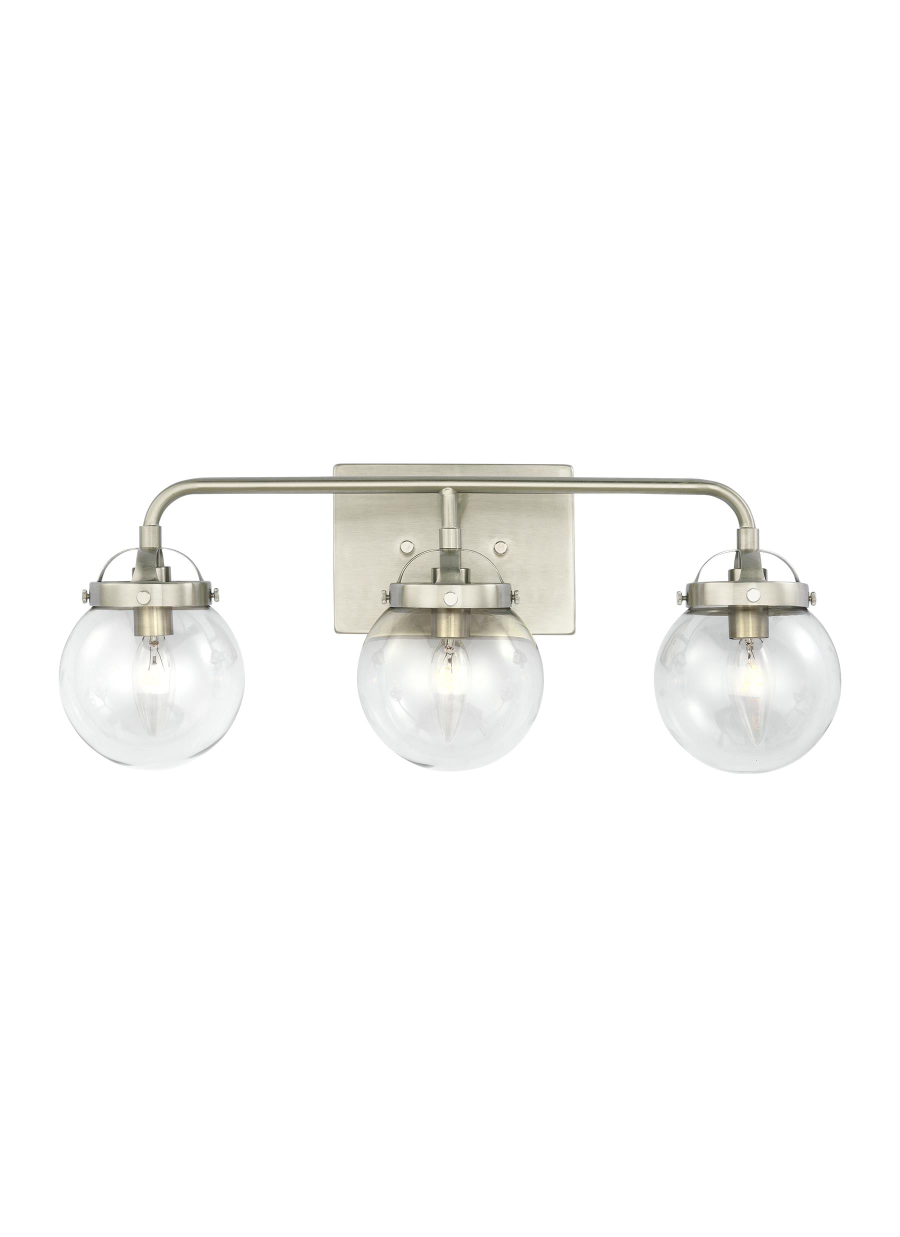 Generation Lighting 4000403-962 Bryce 21.75-in 3 -Light Nickel Modern/contemporary Vanity light