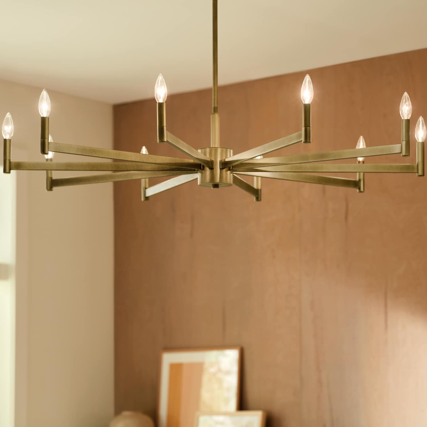 Kichler 52613NBR Erzo 10 -Light Brass Modern/contemporary For Use in Bedrooms, Dining Rooms, Foyers, Kitchens, Living Rooms Chandelier