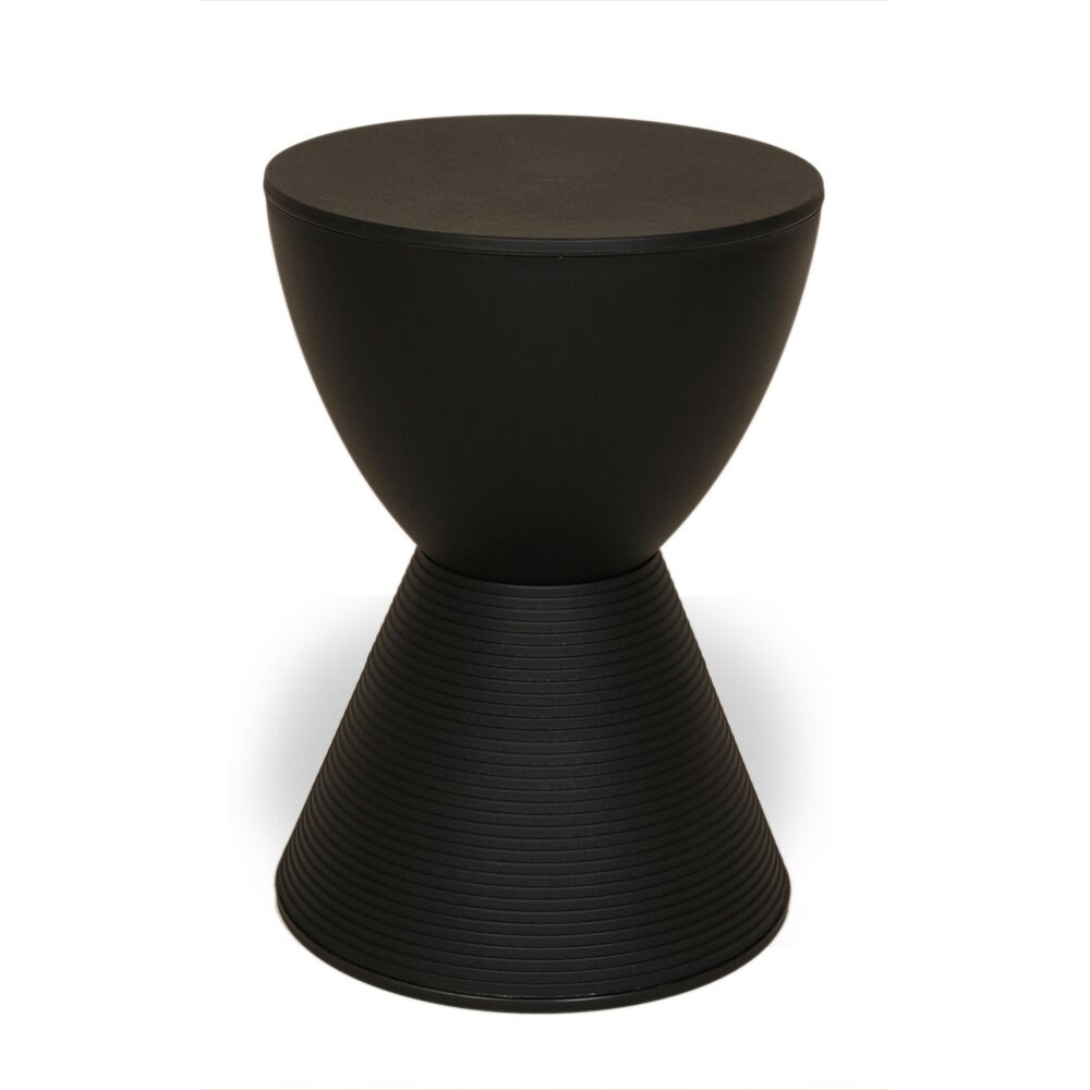 Stilnovo USA 16.75in Black Plastic Hourglass Garden Stool in the