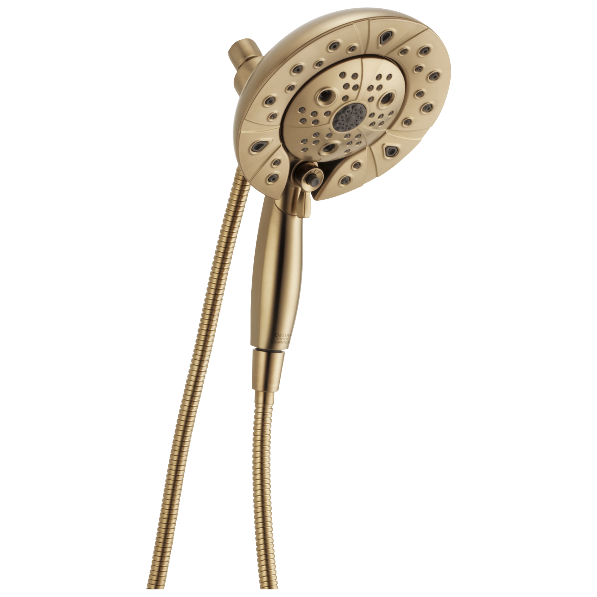 Delta 58480-CZ-PR25-PK Universal Showering Components 5.0 -Spray Lumicoat Champagne Bronze 6.875-in Round Dual/Combo High Pressure Shower Head 2.5 GPM