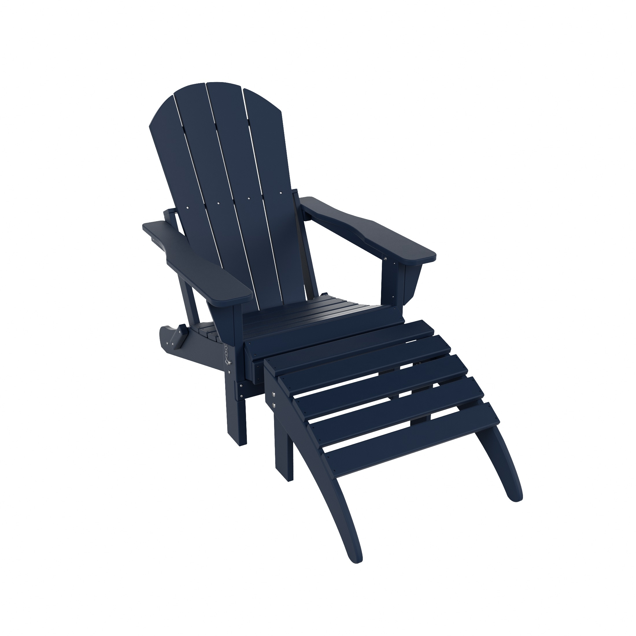 Westin Furniture 2001ADOT-NB Laguna Navy Blue HDPE Frame Stationary Adirondack Chair with Slat Seat