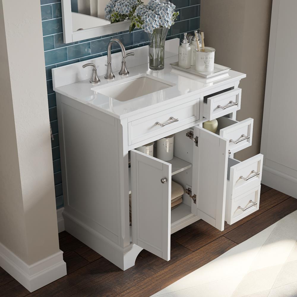 allen + roth Roveland 36-in White Undermount Single Sink Bathroom ...