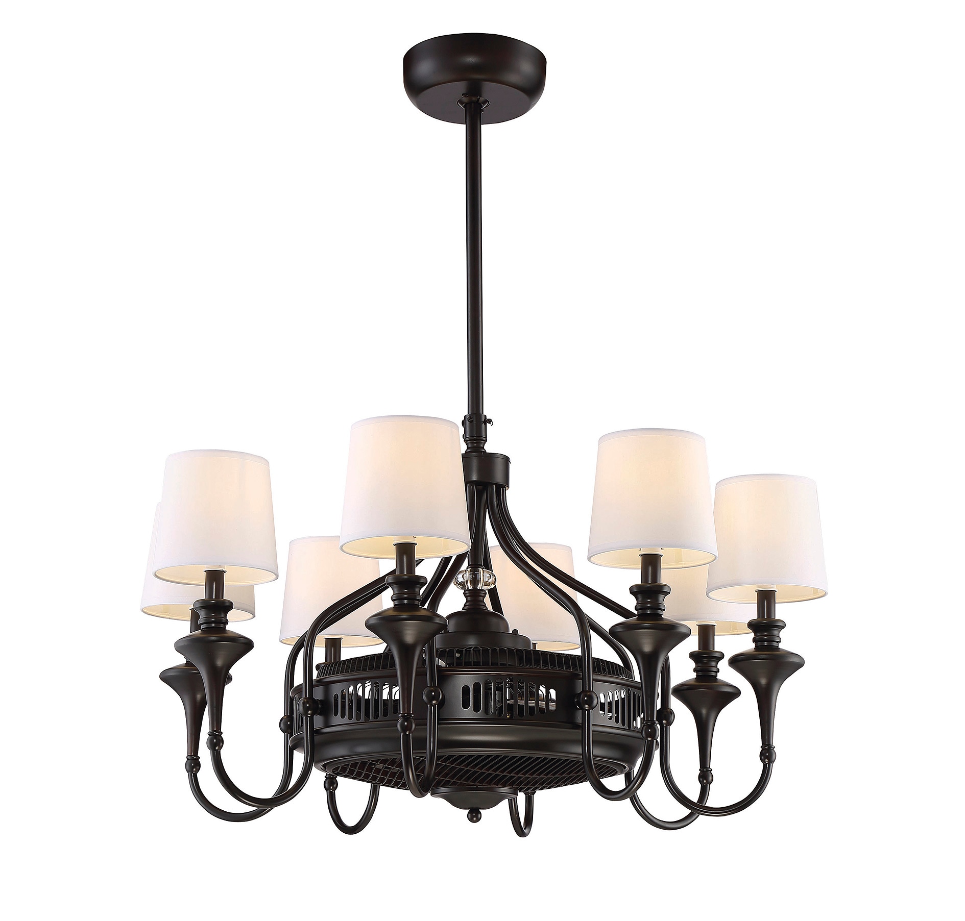 Brisa 8-Light English Bronze Chandelier with Remote