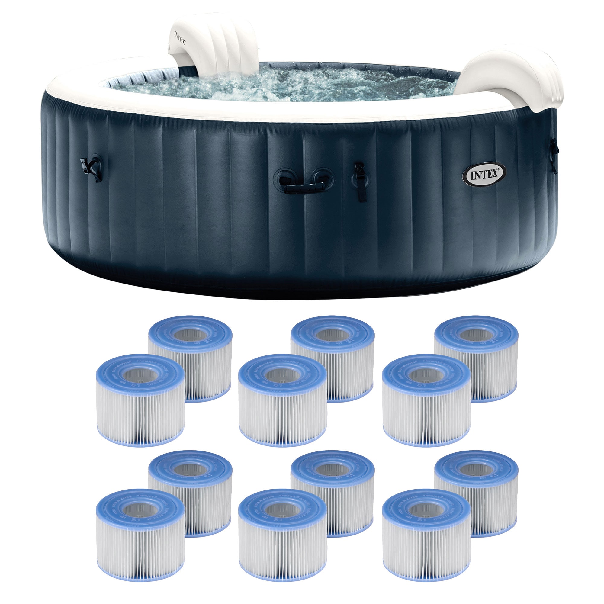 85-in x 28-in 6-Person Round Hot Tub | - Intex 305652