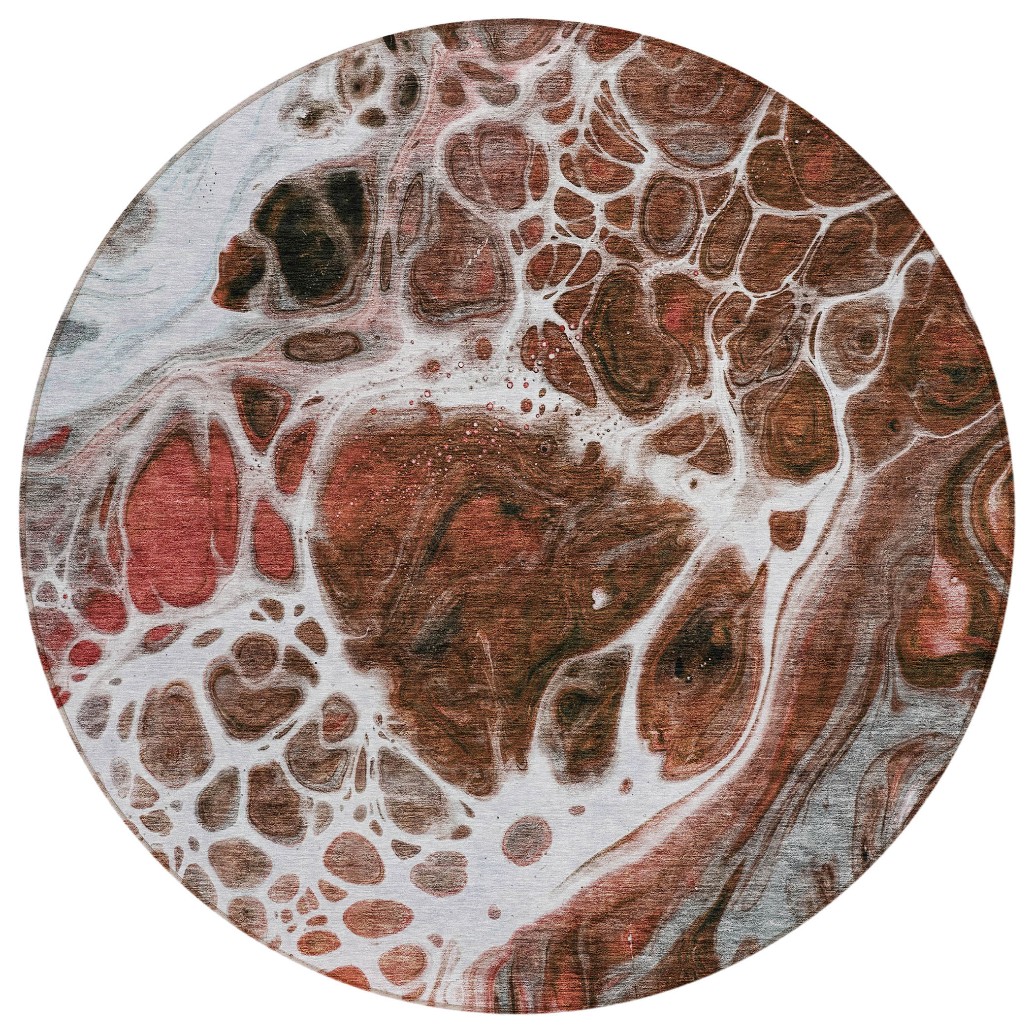 Addison Rugs ACN682PK8RO Chantille ACN682PK 8 x 8 (ft) Polyester Paprika Round Indoor/Outdoor Geometric Machine washable Area rug