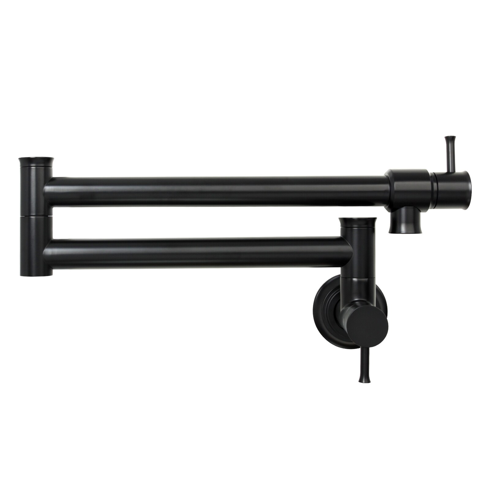 Akicon AK98266-MB Matte Black Double Handle Wall-mount Pot Filler Kitchen Faucet