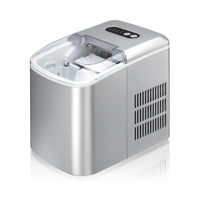 SPT 26-lb Flip-up Door Countertop or Portable Bullet Ice Maker (Silver) in  the Ice Makers department at