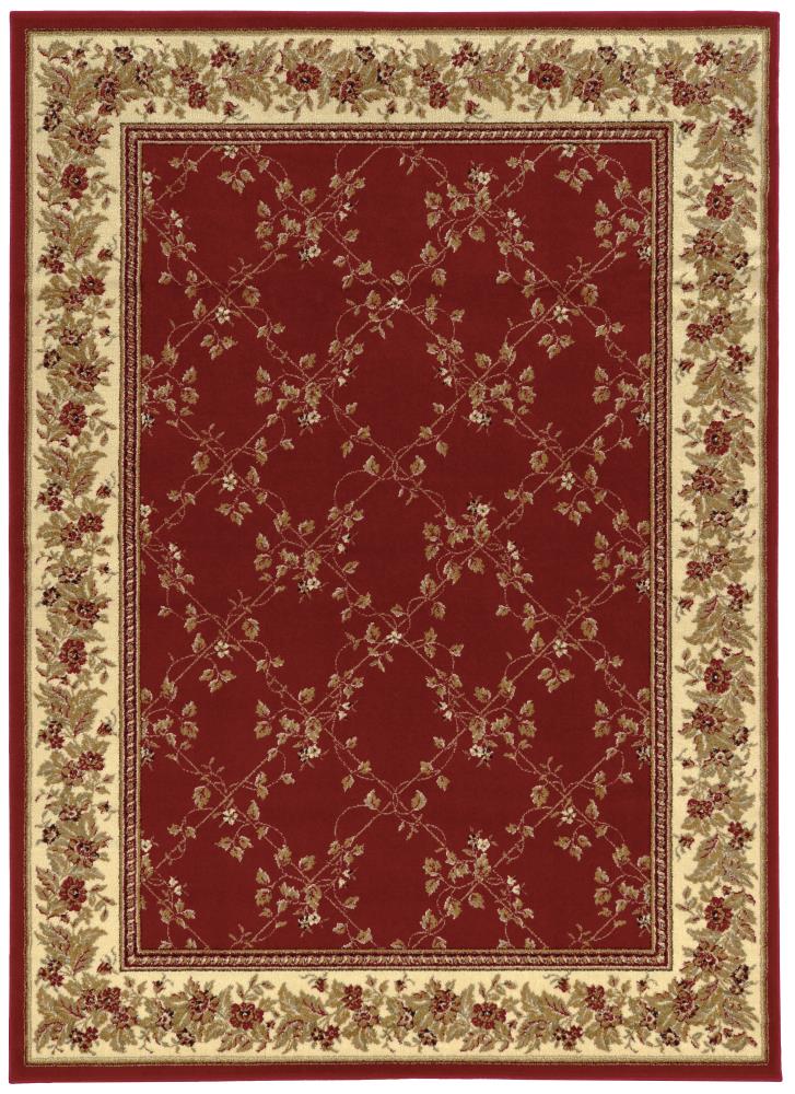 Radici USA 1590/1003/RED Como 8 x 11 (ft) Polypropylene Red Rectangular Indoor Trellis Oriental Area rug