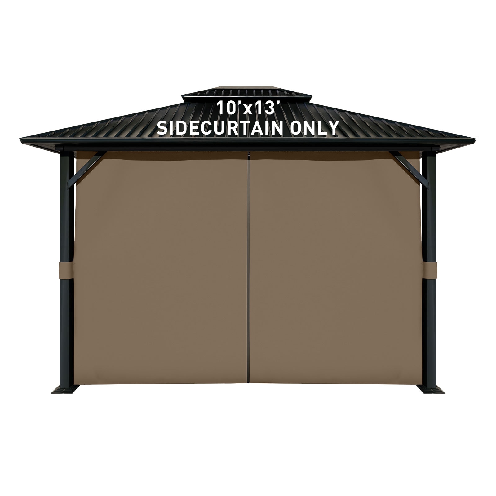 Aoodor A031-PBNBN 13.0-in x 10.0-in Gazebo Universal Curtain Brown Gazebo curtains