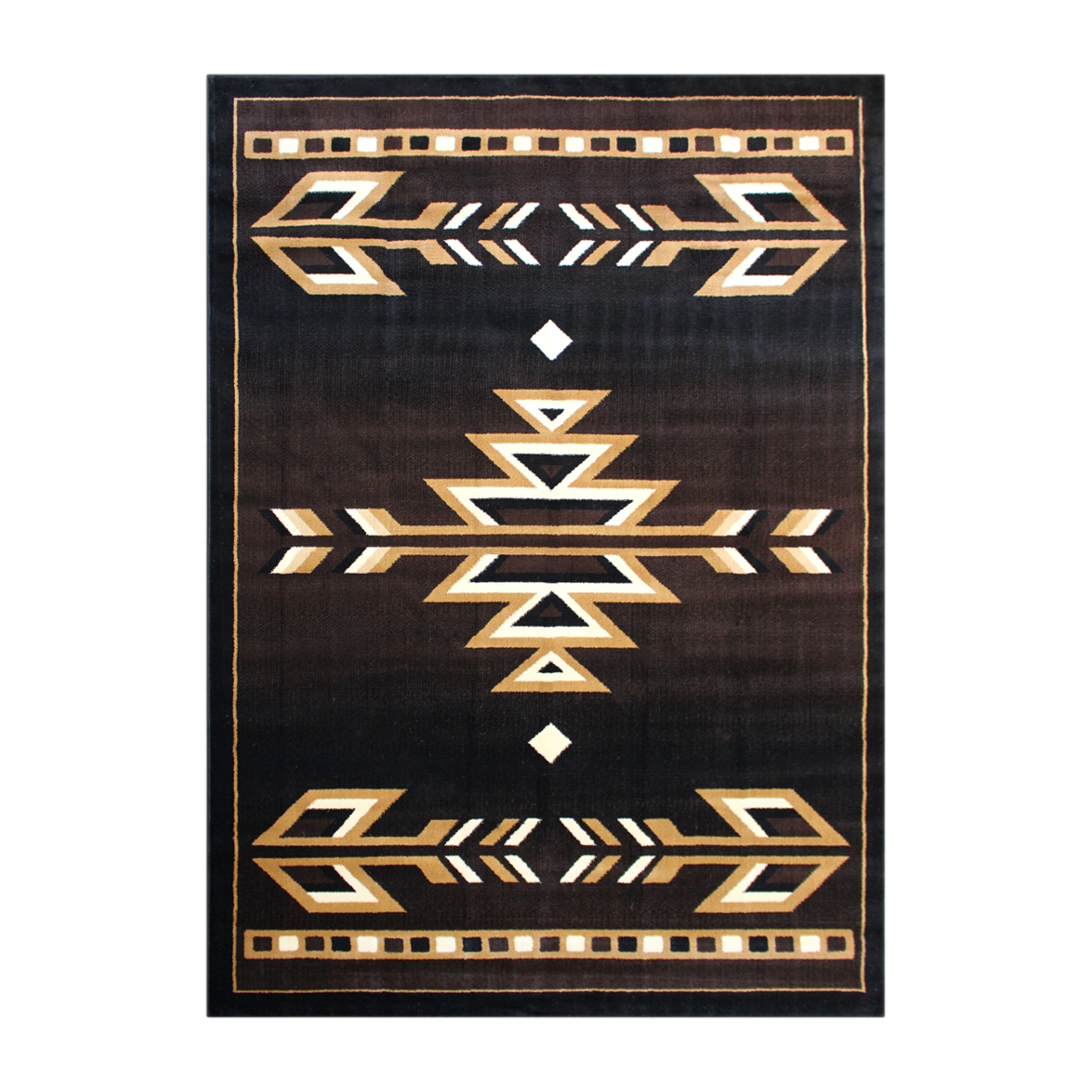 Reversible Rectangular 5' x 7' Black Spot Synthetic Area Rug